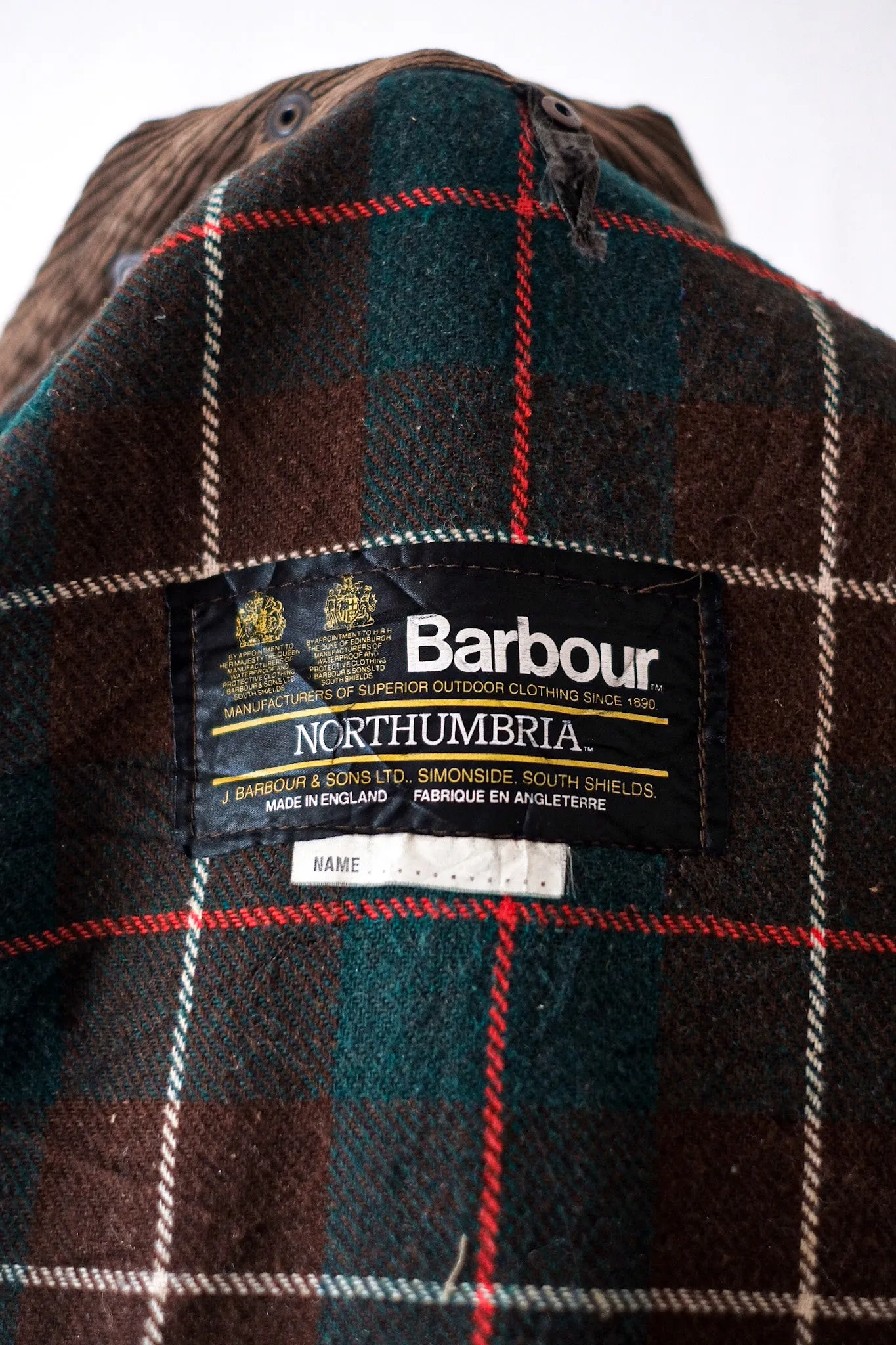 【~80's】Vintage Barbour "NORTHUMBRIA" 2 Crest