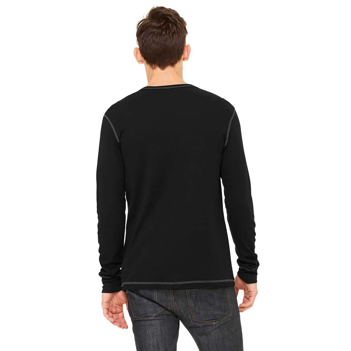 Bella   Canvas Men's Black/Grey Thermal Long-Sleeve T-Shirt