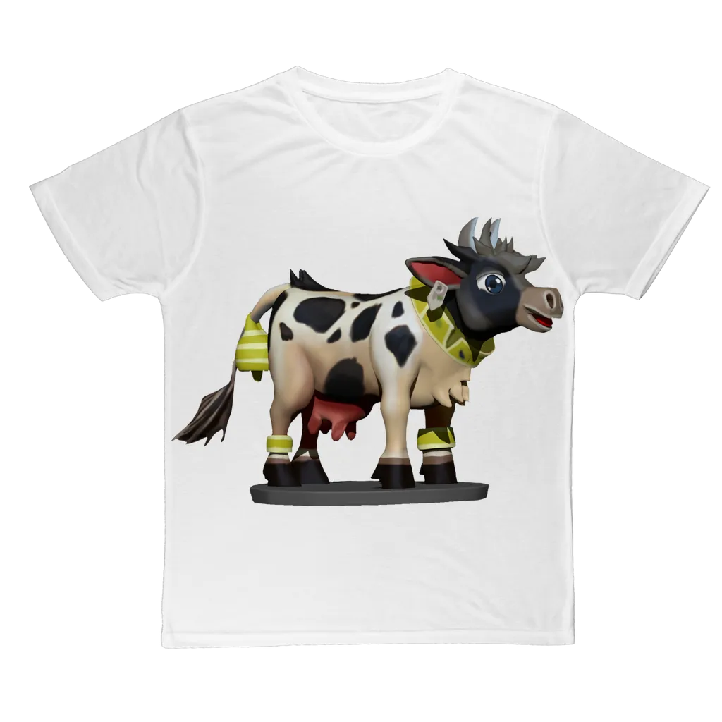 Black and White Cow Classic Sublimation Adult T-Shirt