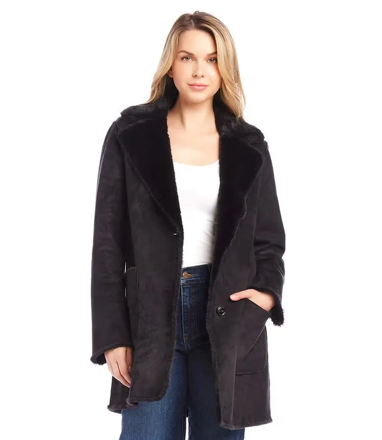 Black Faux Fur Coat