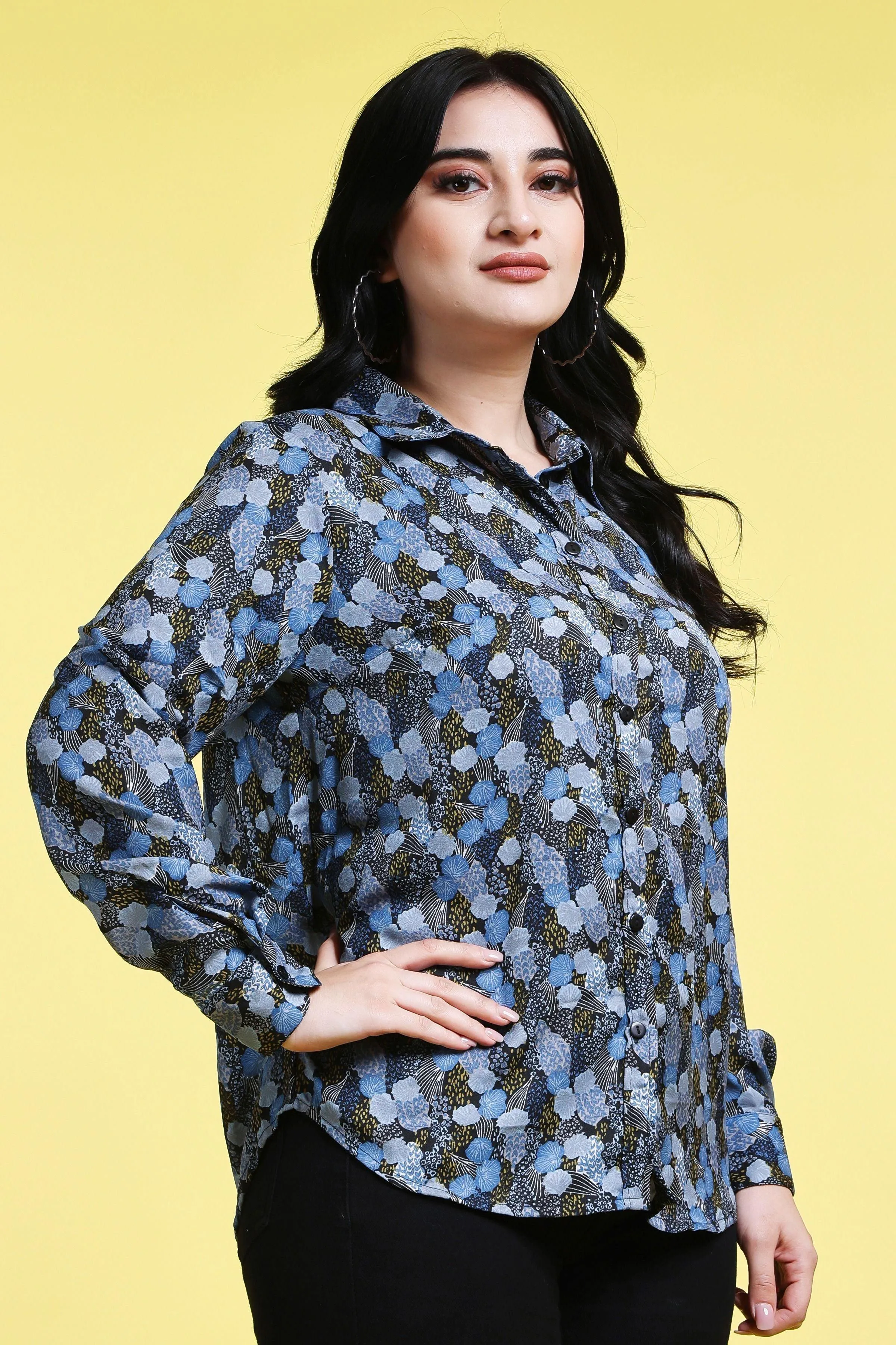 Blue Small Multi Printed Shirt