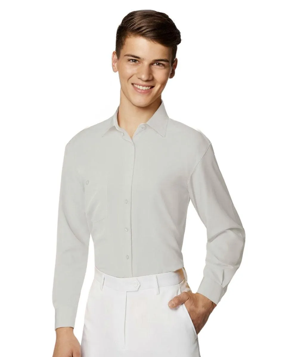 Boy's Ivory Microfiber Coloured Shirt