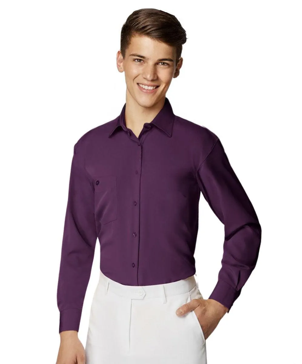 Boy's Purple Microfiber Coloured Shirt