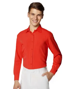 Boy's Red Microfiber Coloured Shirt