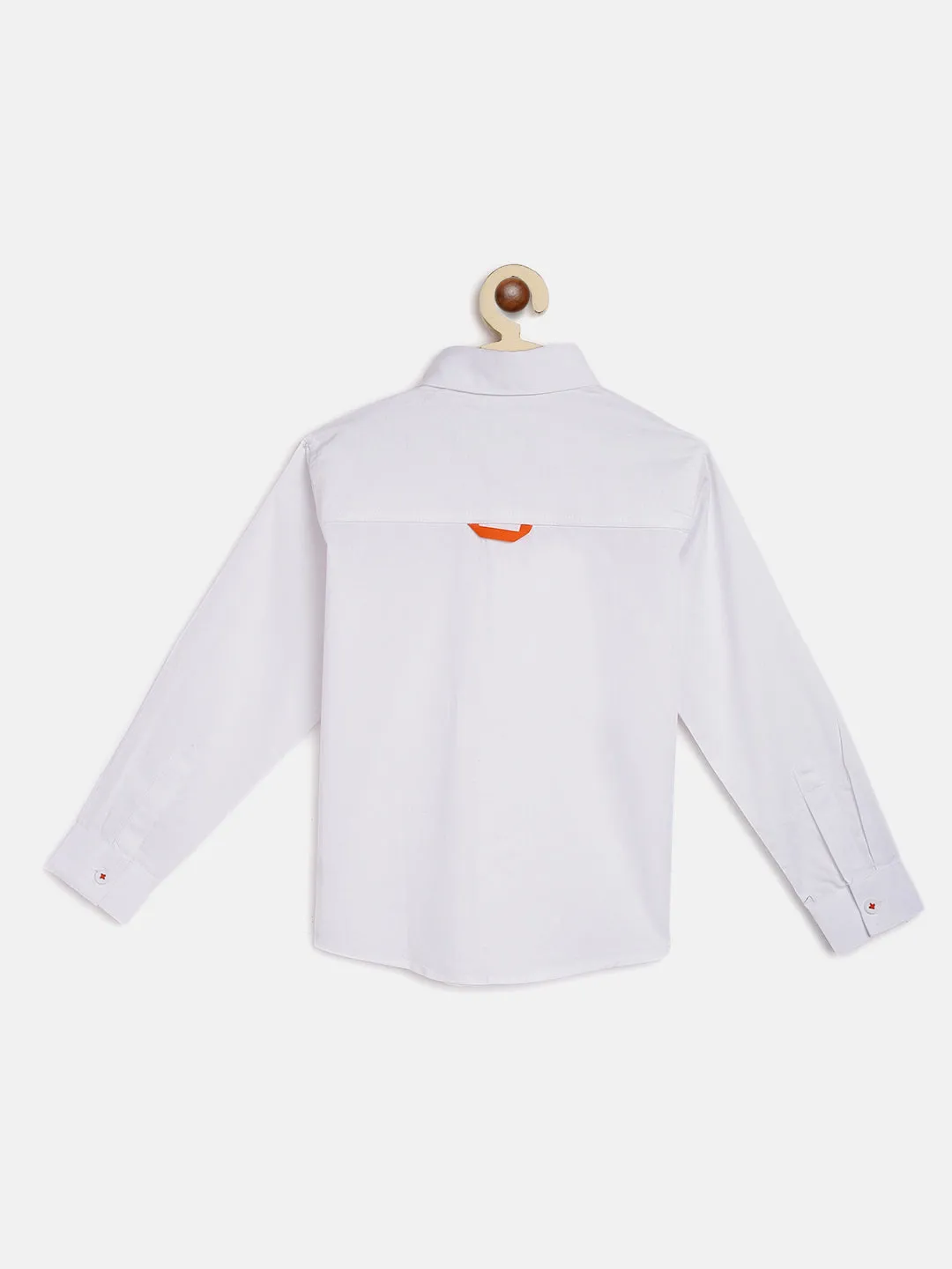 Boys White Solid Shirt