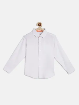 Boys White Solid Shirt