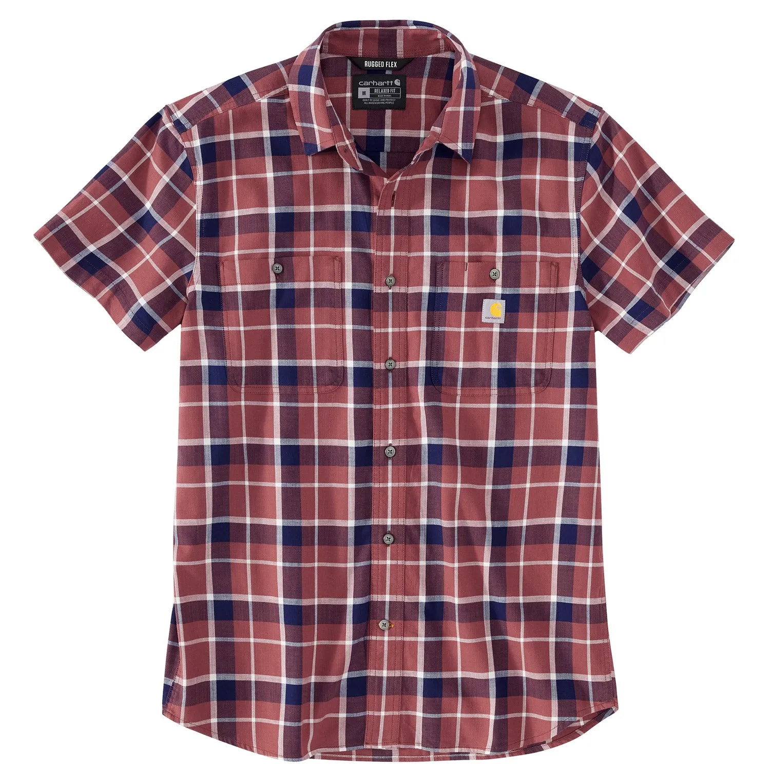 Carhartt Men's Rugged Flex Lightweight Button-Down Short Sleeve Plaid Shirt