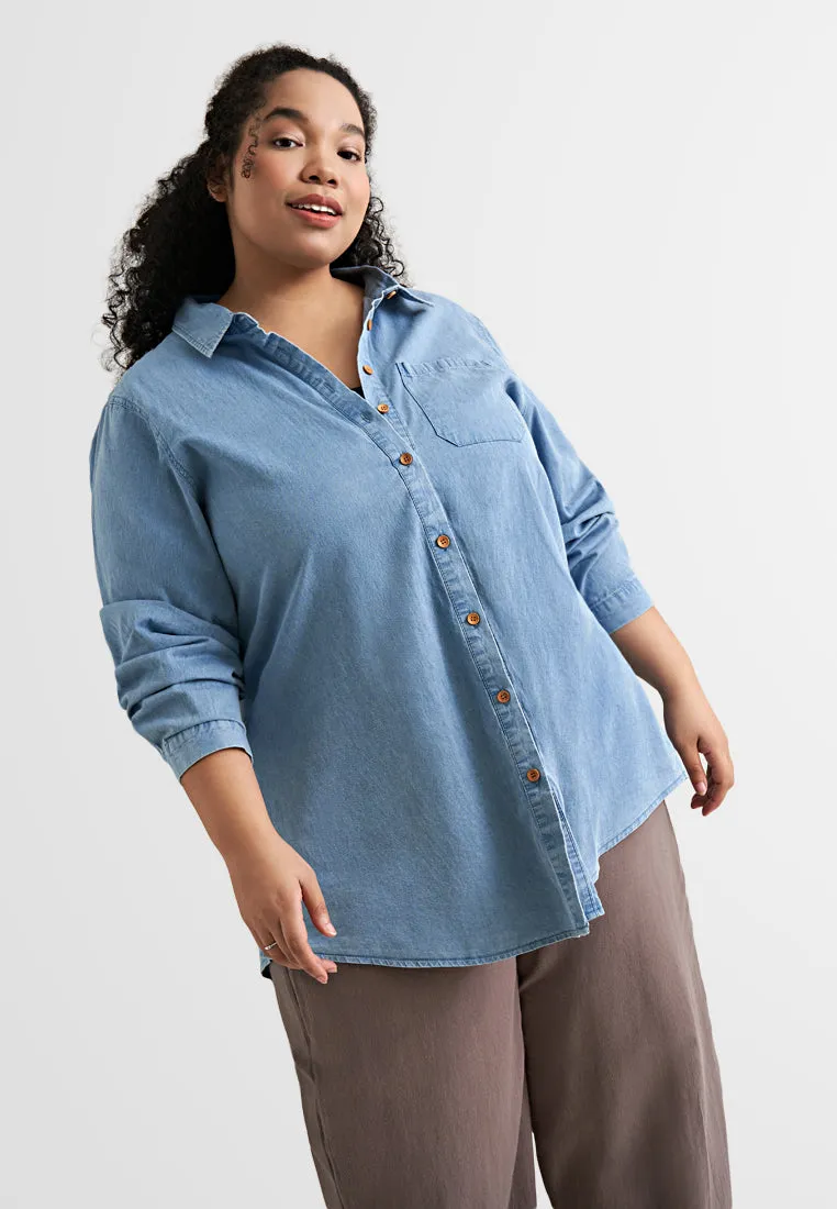 Carrie Classic Long Sleeves Denim Shirt