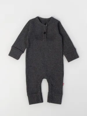 Charcoal Color Full Sleeve Thermal Romper For Unisex Baby (Baby Boy & Baby Girls)