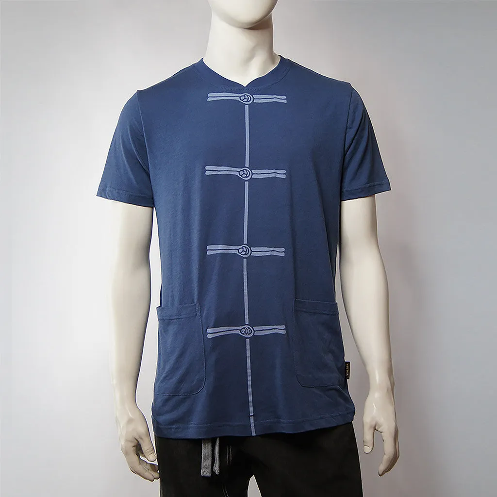 Chinese Buttons T-Shirt, Blue