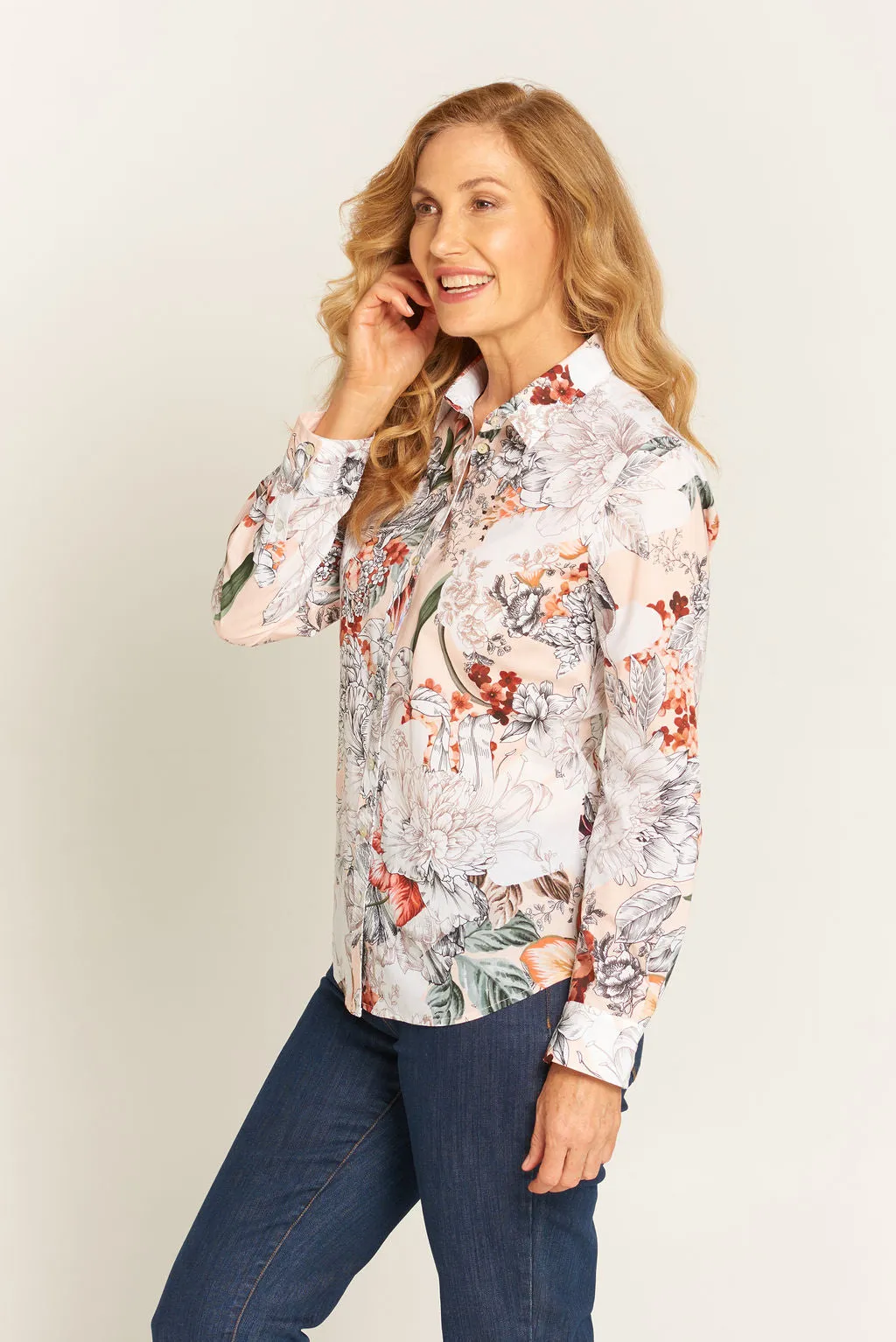 Classic Cotton Shirt Botanical Print