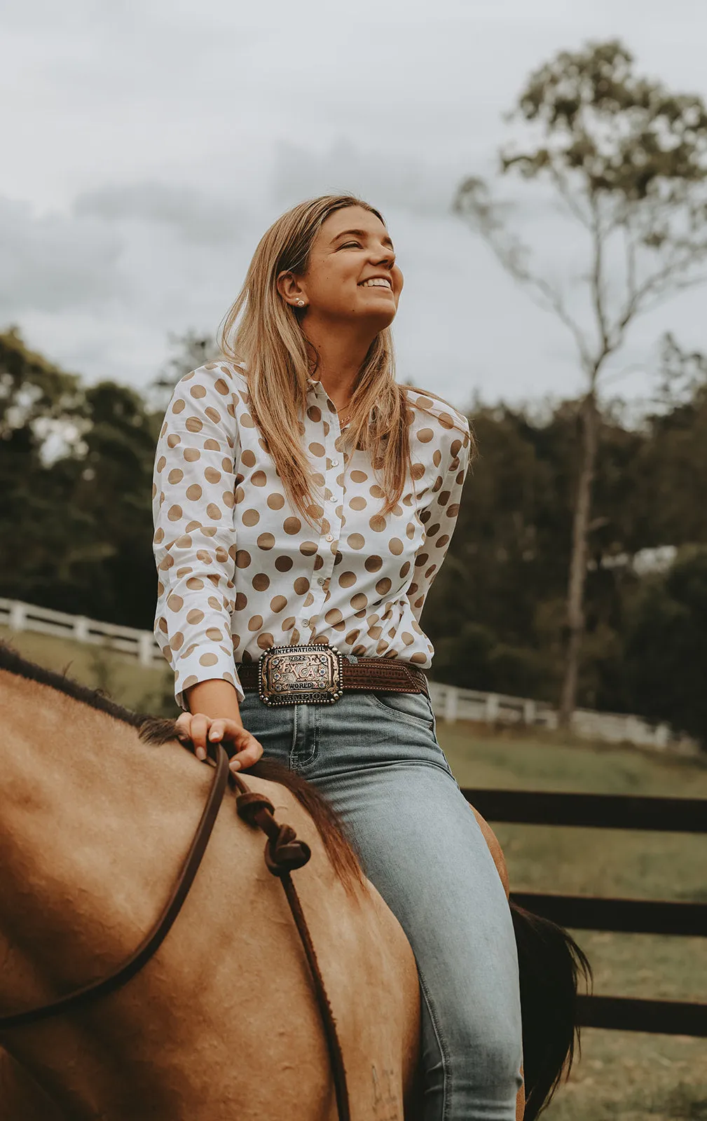 Classic Cotton Shirt White/Camel