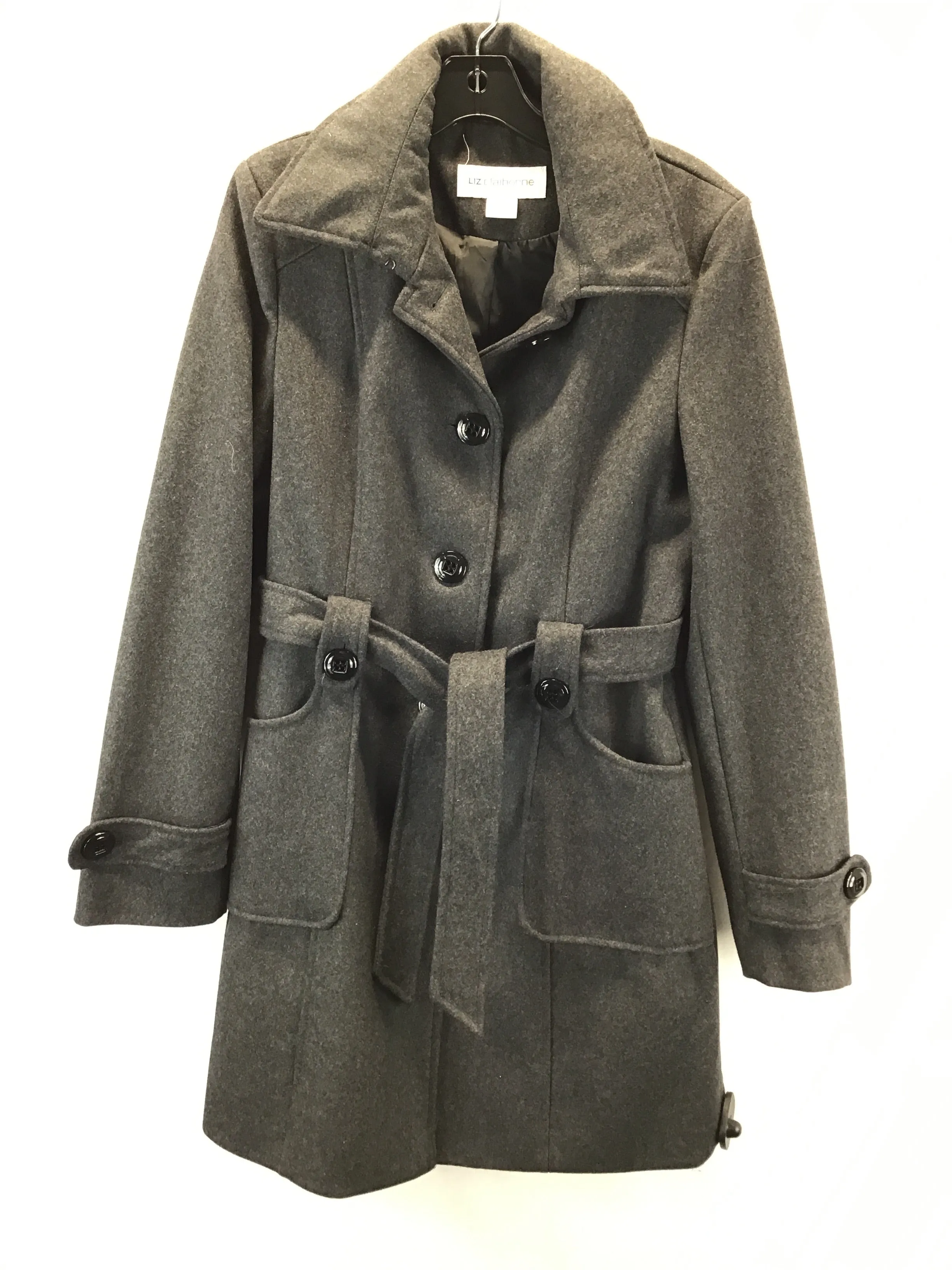 Coat Peacoat By Liz Claiborne In Grey, Size: M