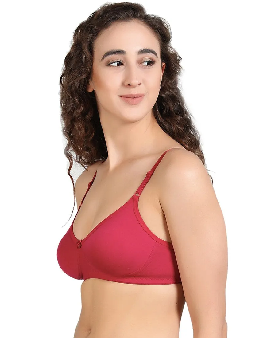 Cotton Non Padded Bra Maroon for Girls