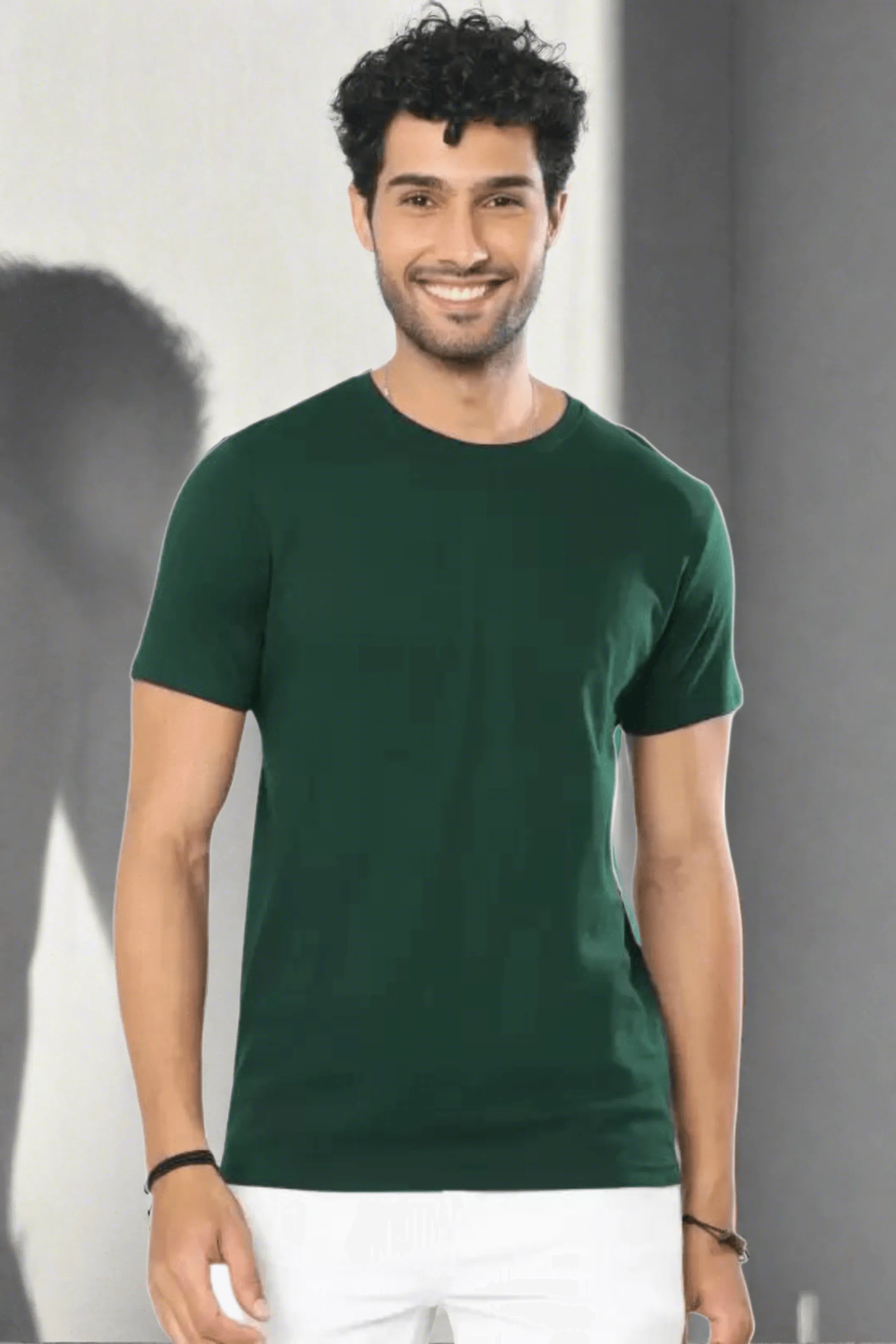 Cotton Short Sleeve T-Shirt (Stretchable) Green