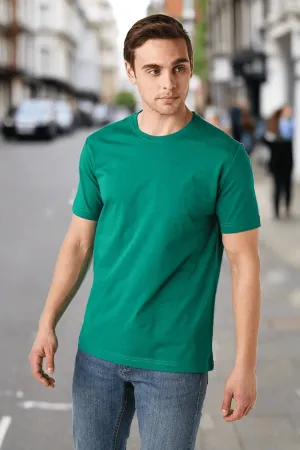 Cotton Short Sleeve T-Shirt (Stretchable) sea green