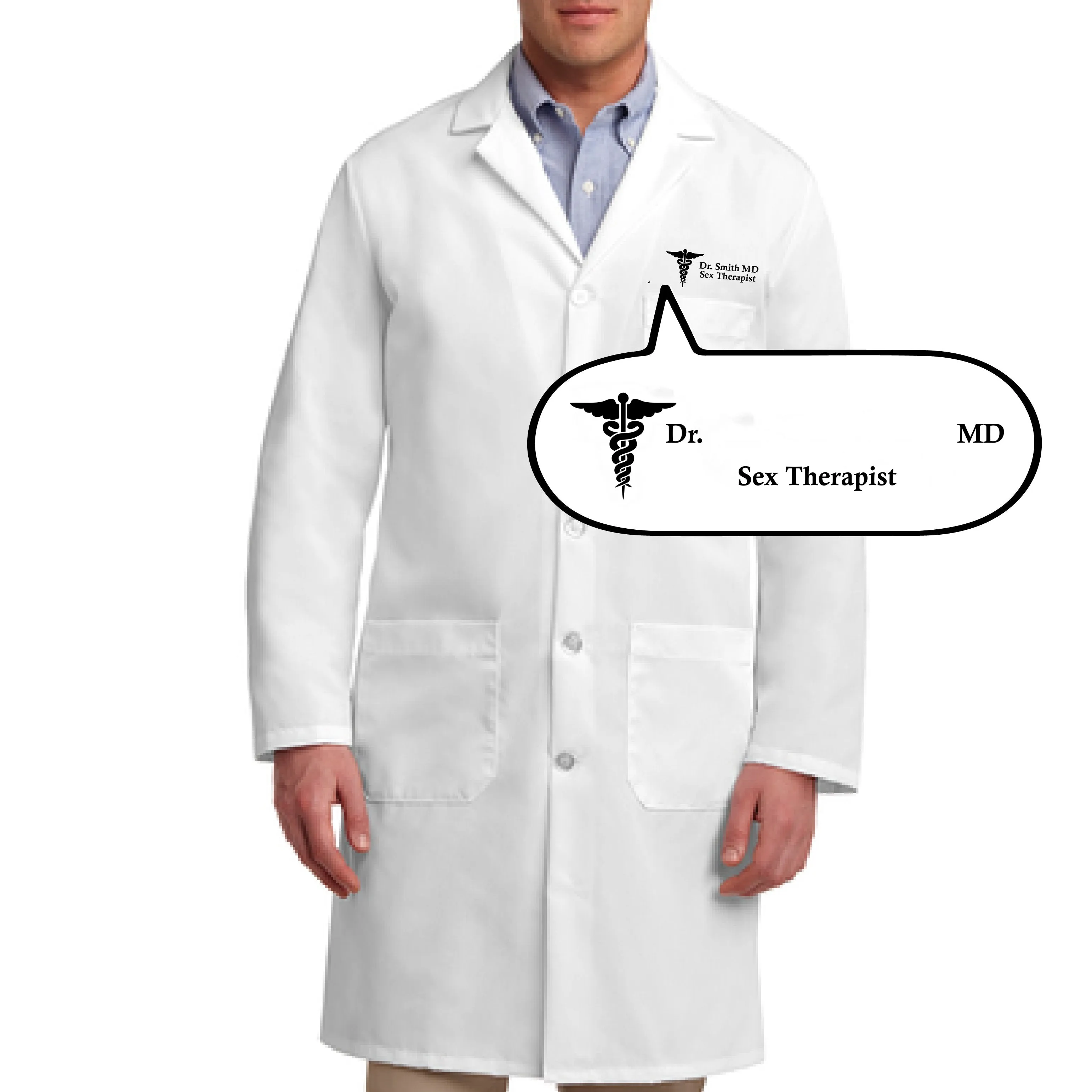 Custom Personalized Sex Therapist Doctor Coat Costume - Dr. ____ MD Sex Therapist