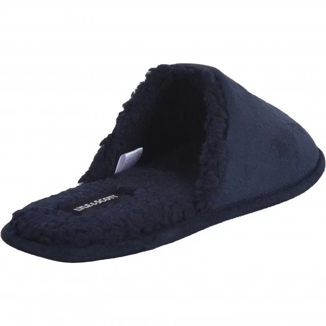 Embroidered Logo Mule Slippers, Navy