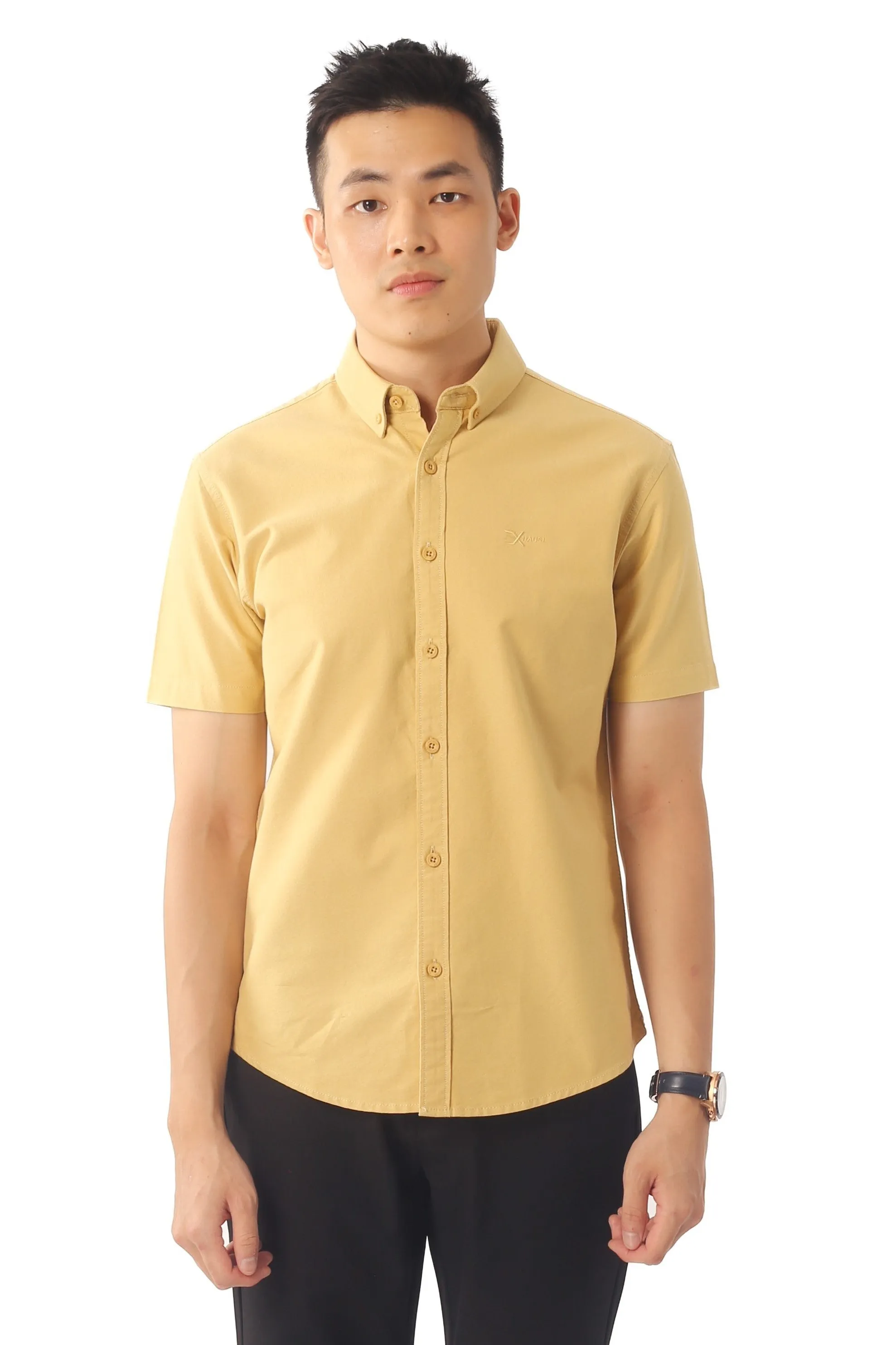 EXHAUST 100% Cotton Short Sleeve Shirt [Slim Fit] (SET A) 1314