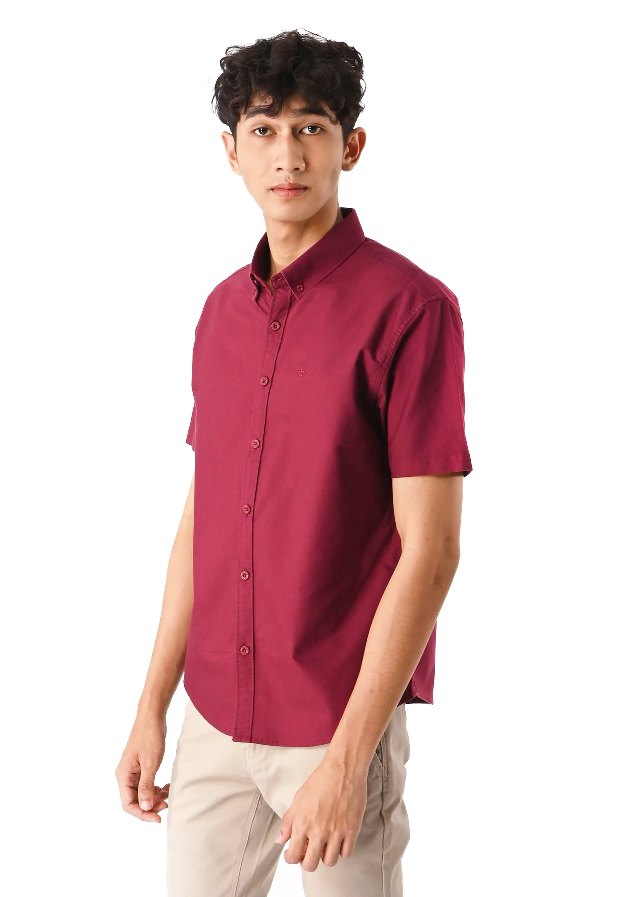 EXHAUST 100% Cotton Short Sleeve Shirt [Slim Fit] (SET A) 1314