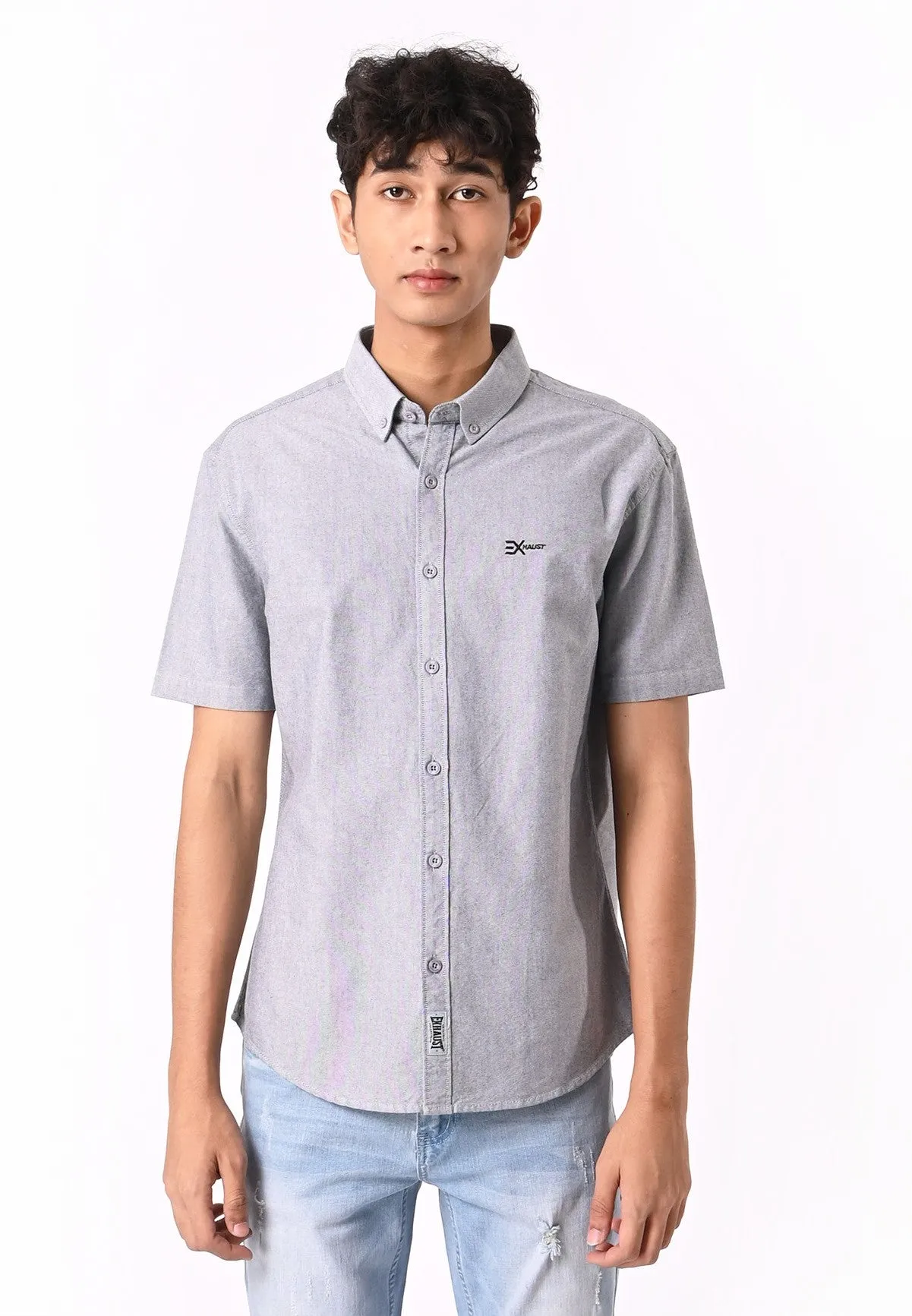 EXHAUST 100% Cotton Short Sleeve Shirt [Slim Fit] (SET A) 1314