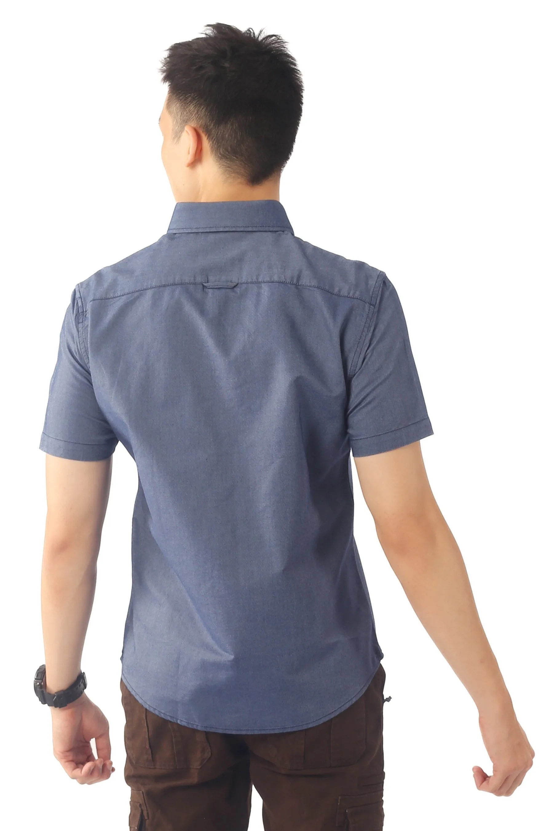 EXHAUST 100% Cotton Short Sleeve Shirt [Slim Fit] (SET A) 1314