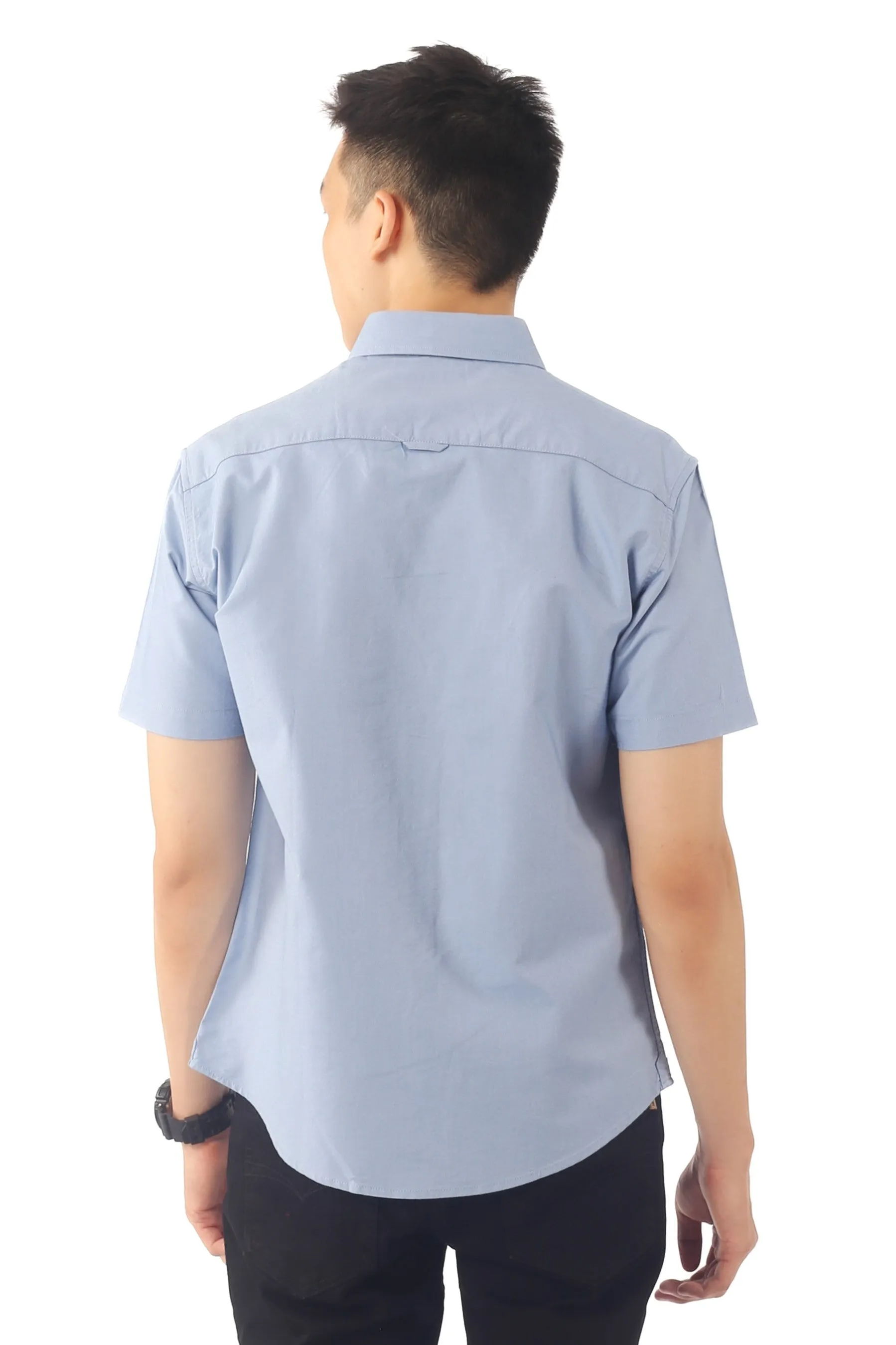 EXHAUST 100% Cotton Short Sleeve Shirt [Slim Fit] (SET A) 1314