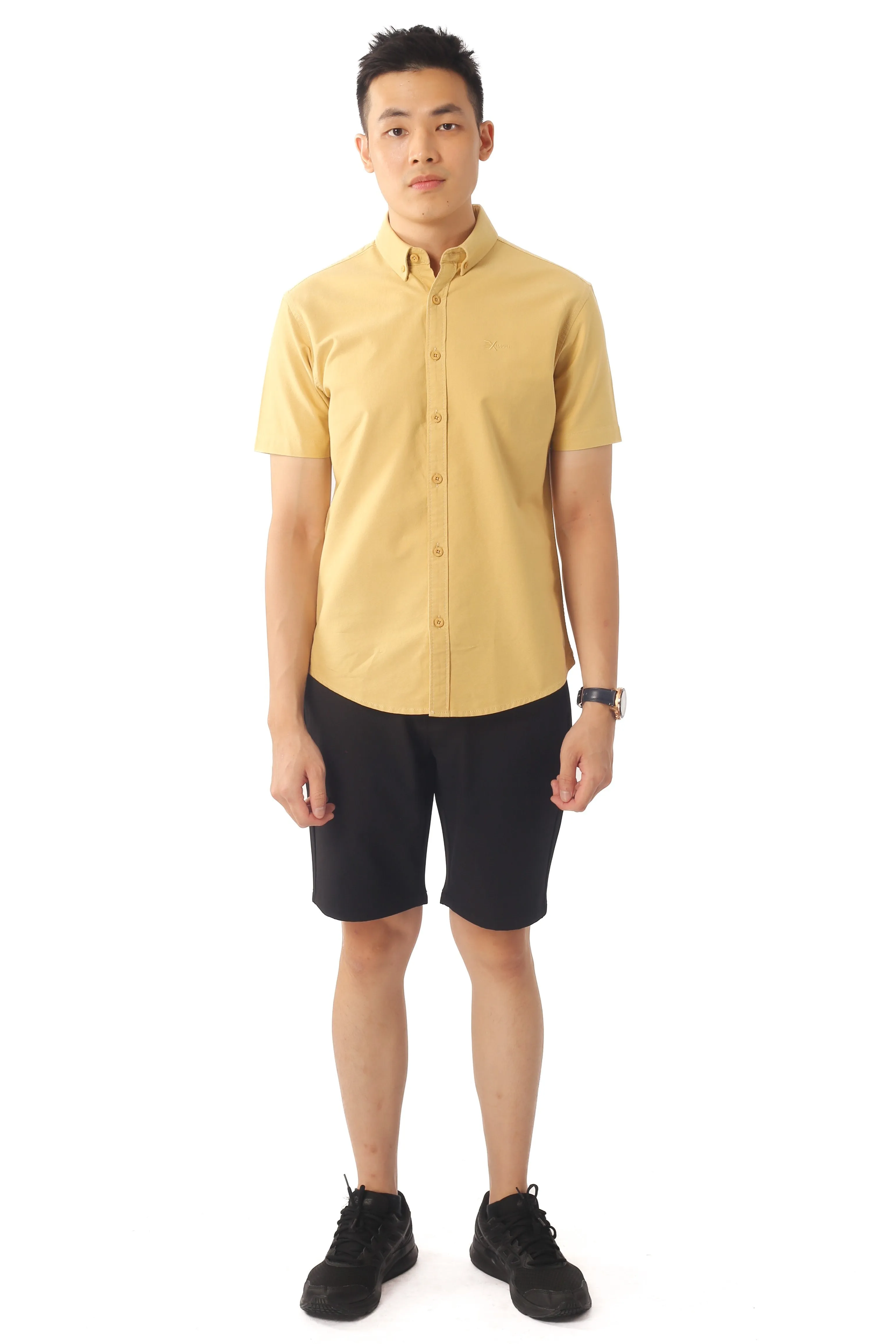 EXHAUST 100% Cotton Short Sleeve Shirt [Slim Fit] (SET A) 1314