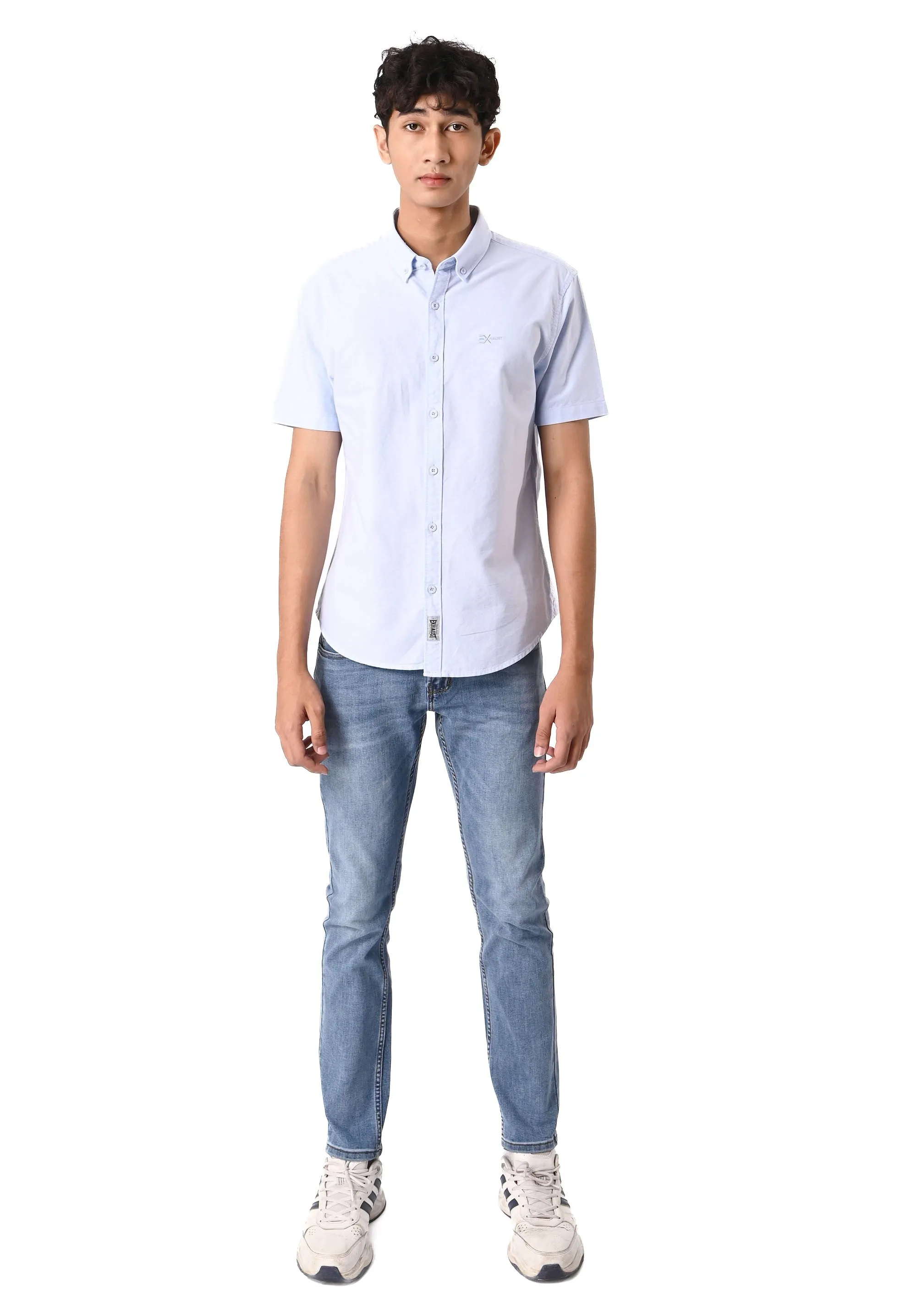 EXHAUST 100% Cotton Short Sleeve Shirt [Slim Fit] (SET A) 1314