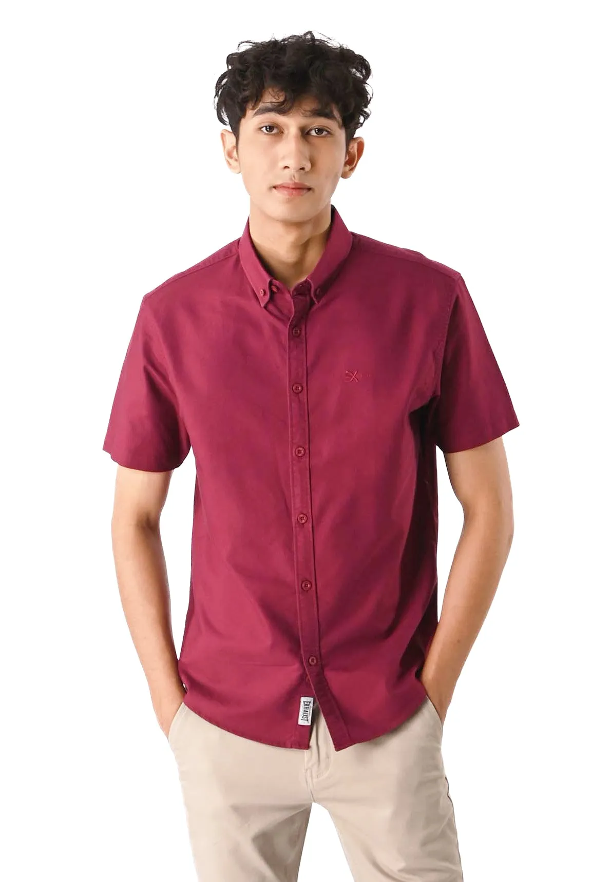 EXHAUST 100% Cotton Short Sleeve Shirt [Slim Fit] (SET A) 1314