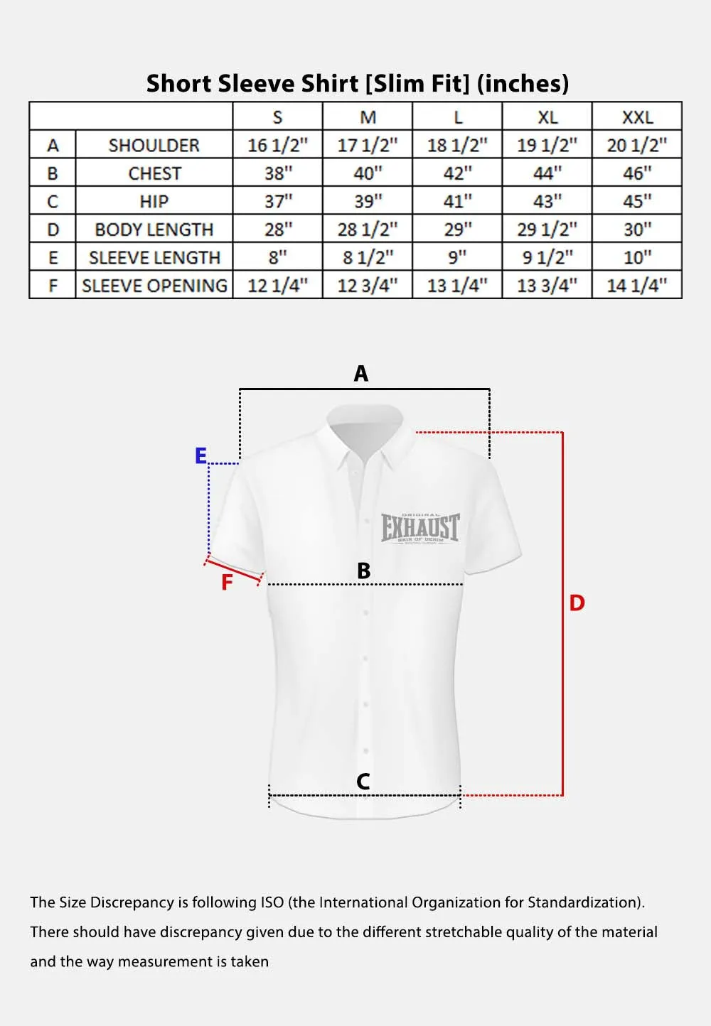 EXHAUST 100% Cotton Short Sleeve Shirt [Slim Fit] (SET B) 1314