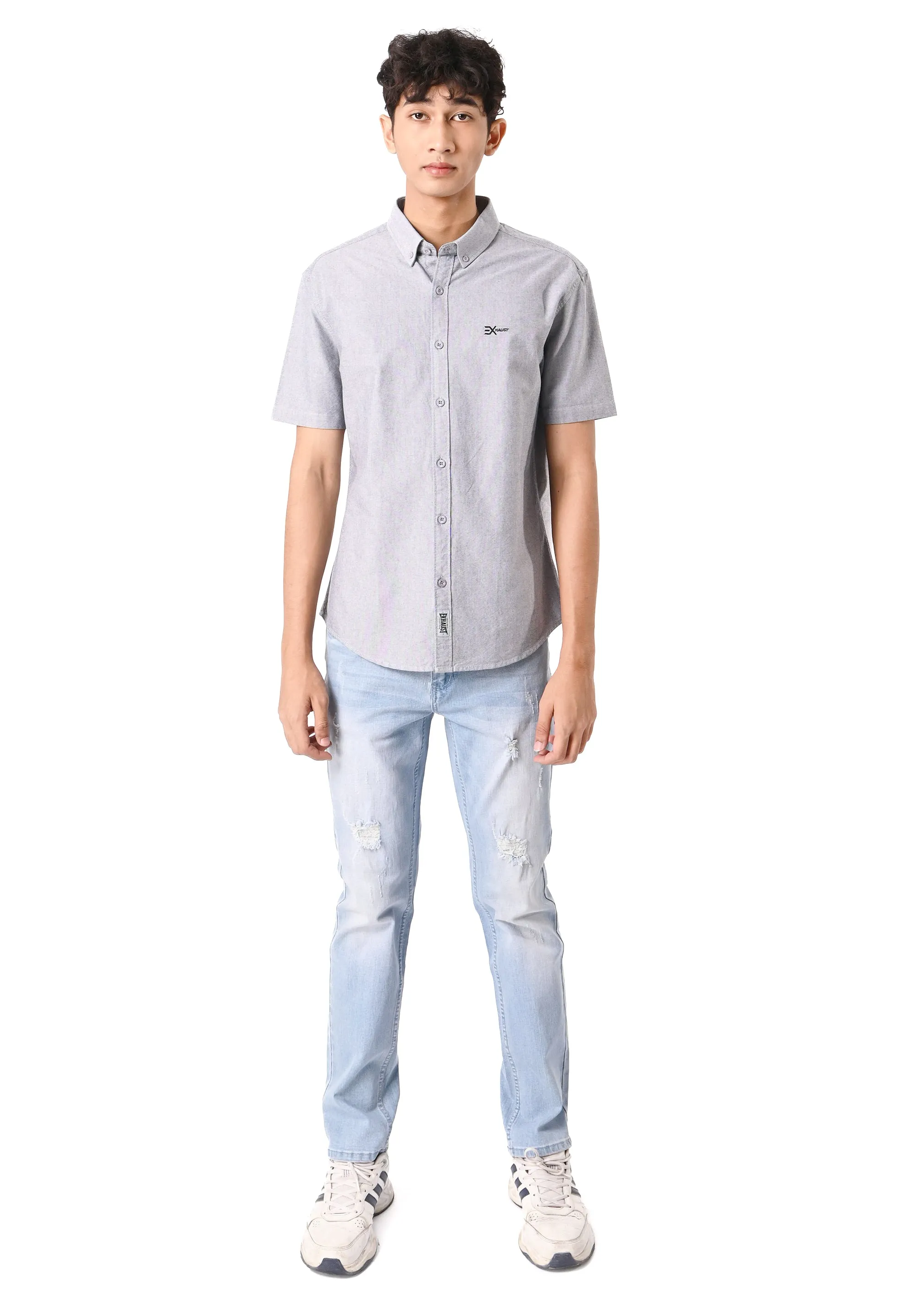 EXHAUST 100% Cotton Short Sleeve Shirt [Slim Fit] (SET B) 1314