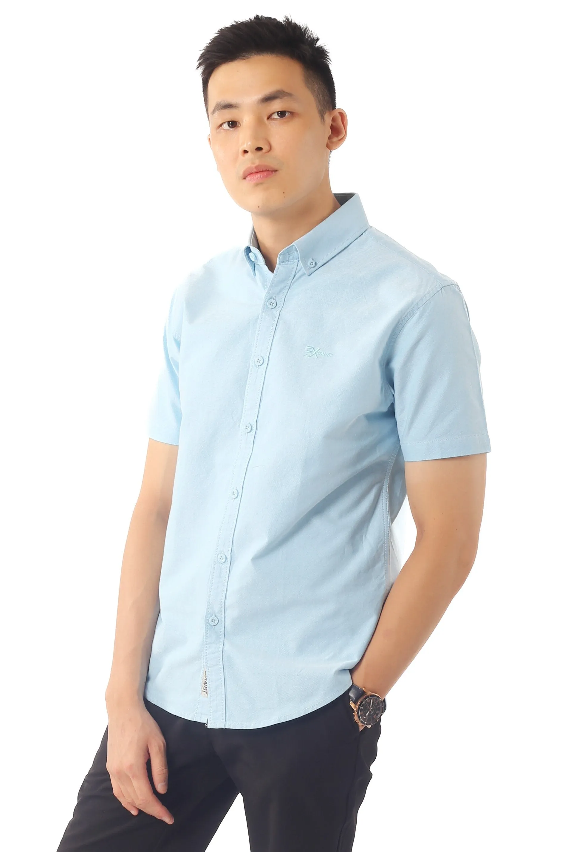 EXHAUST 100% Cotton Short Sleeve Shirt [Slim Fit] (SET B) 1314