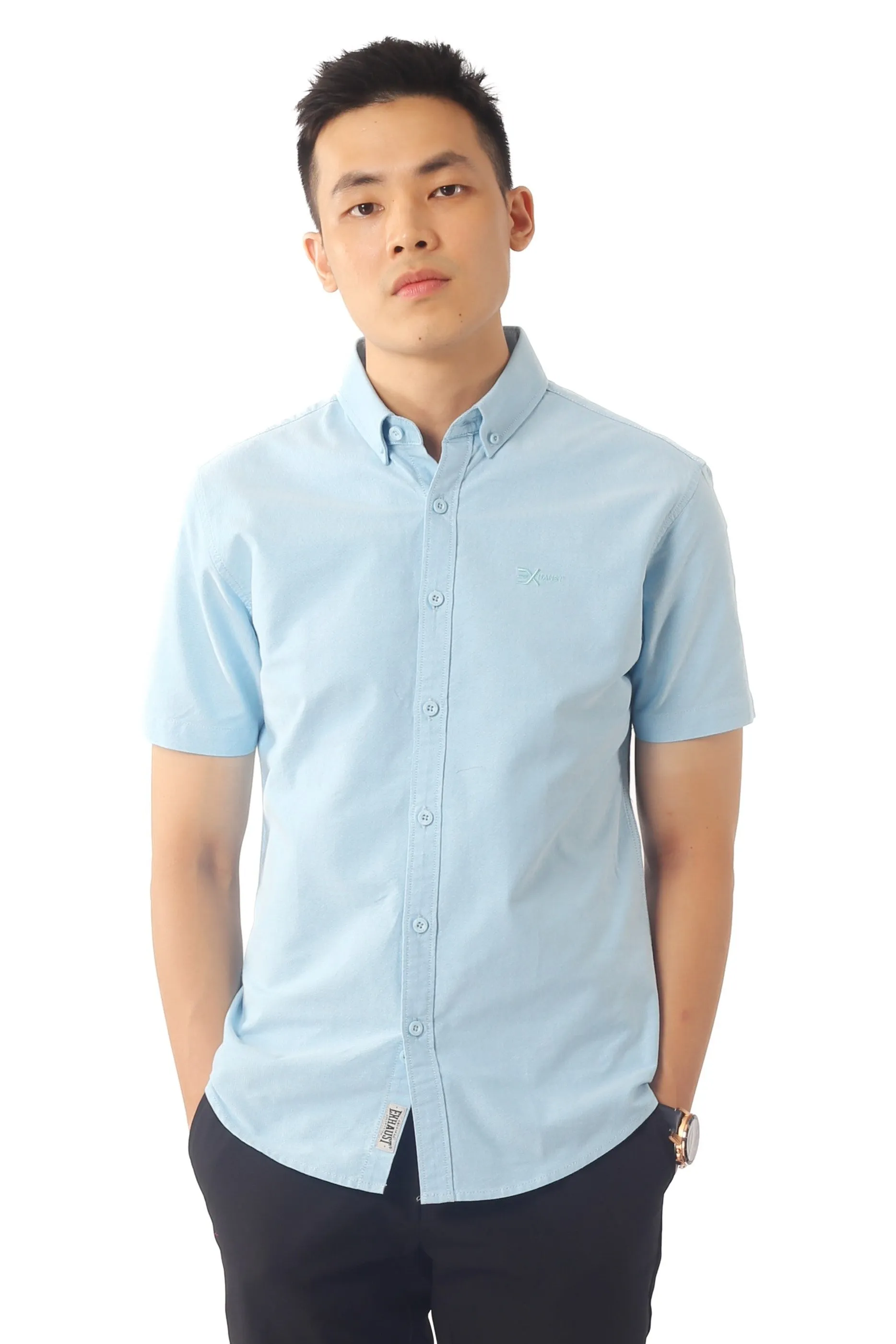 EXHAUST 100% Cotton Short Sleeve Shirt [Slim Fit] (SET B) 1314