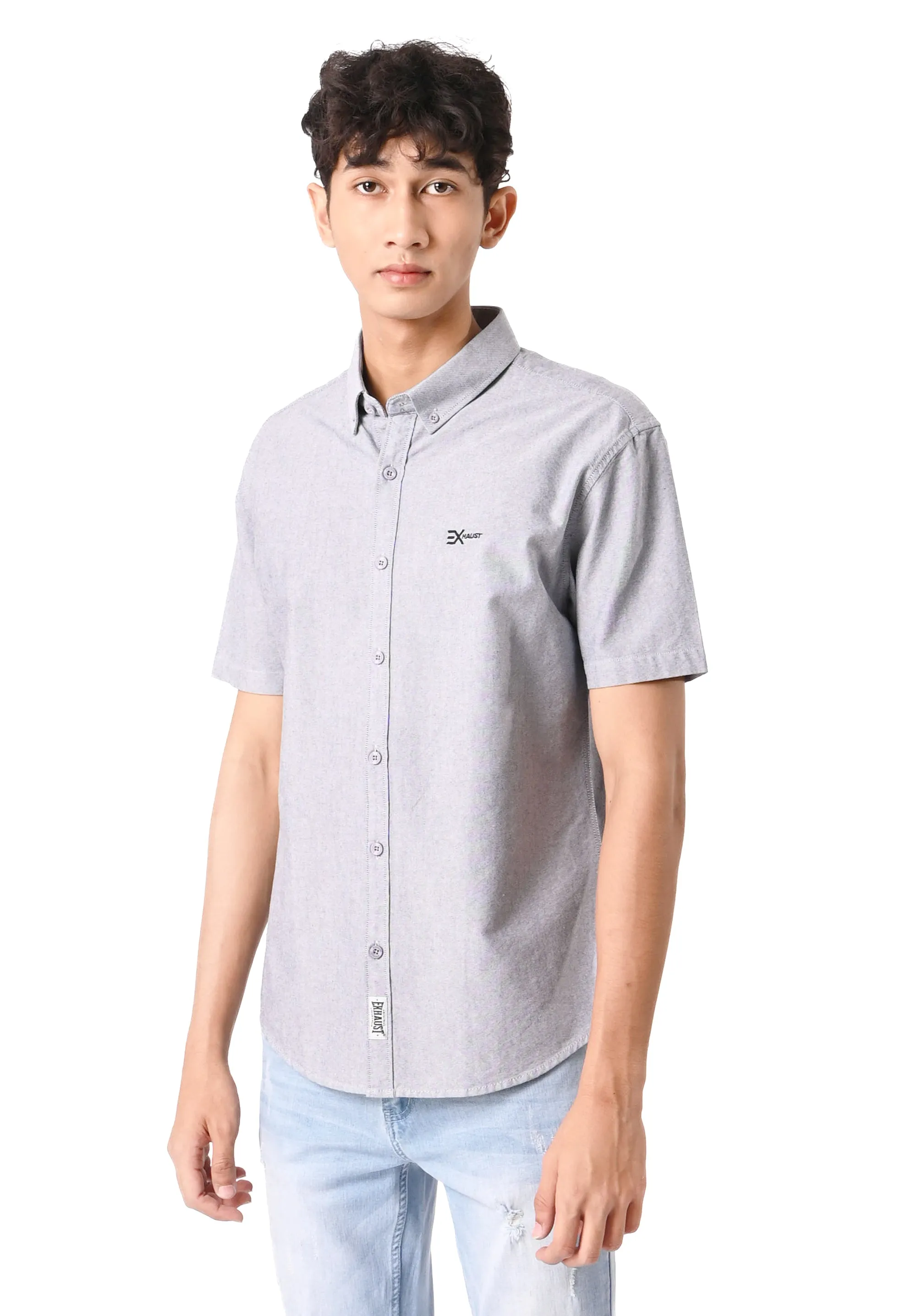 EXHAUST 100% Cotton Short Sleeve Shirt [Slim Fit] (SET B) 1314