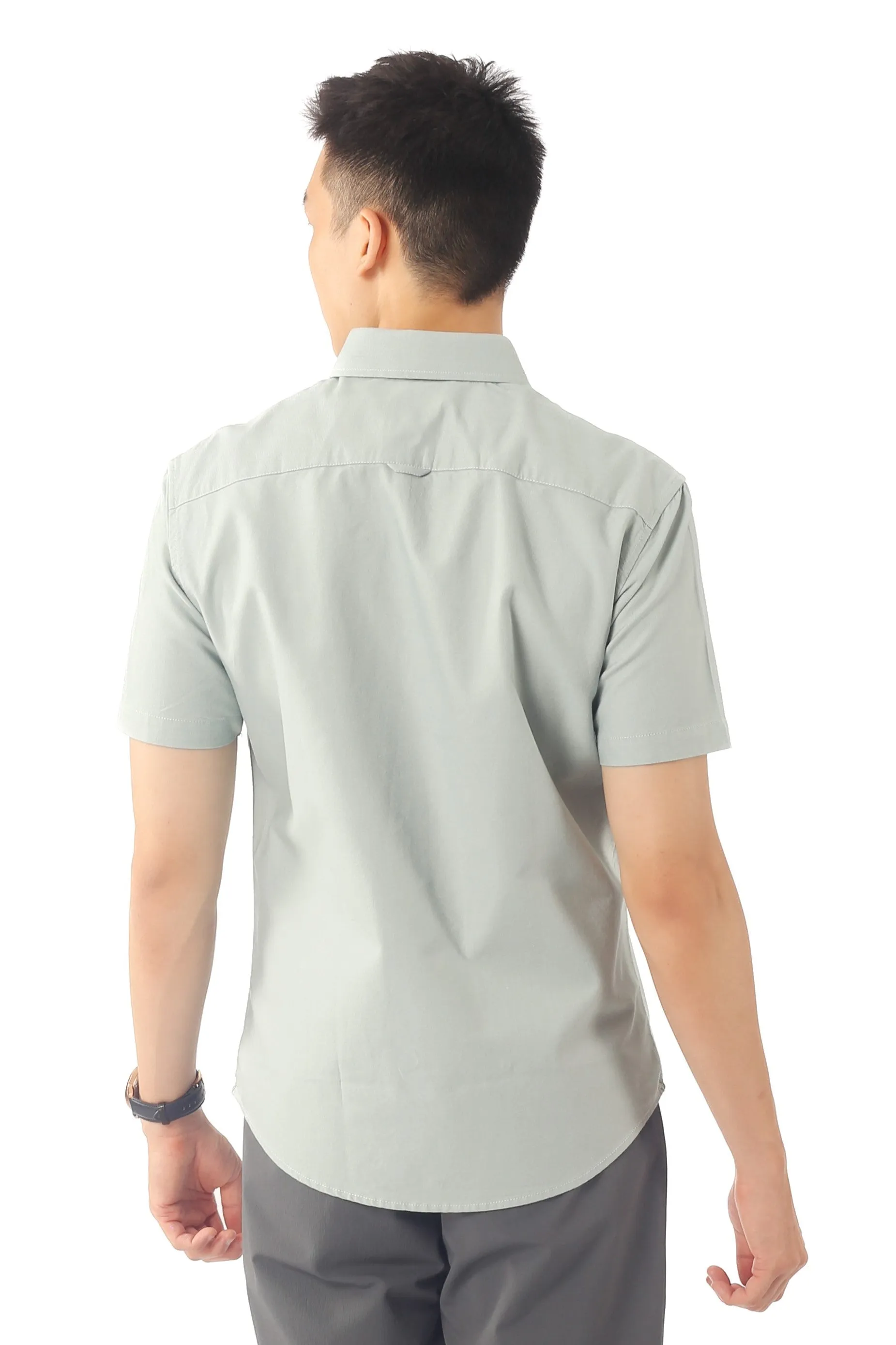 EXHAUST 100% Cotton Short Sleeve Shirt [Slim Fit] (SET B) 1314