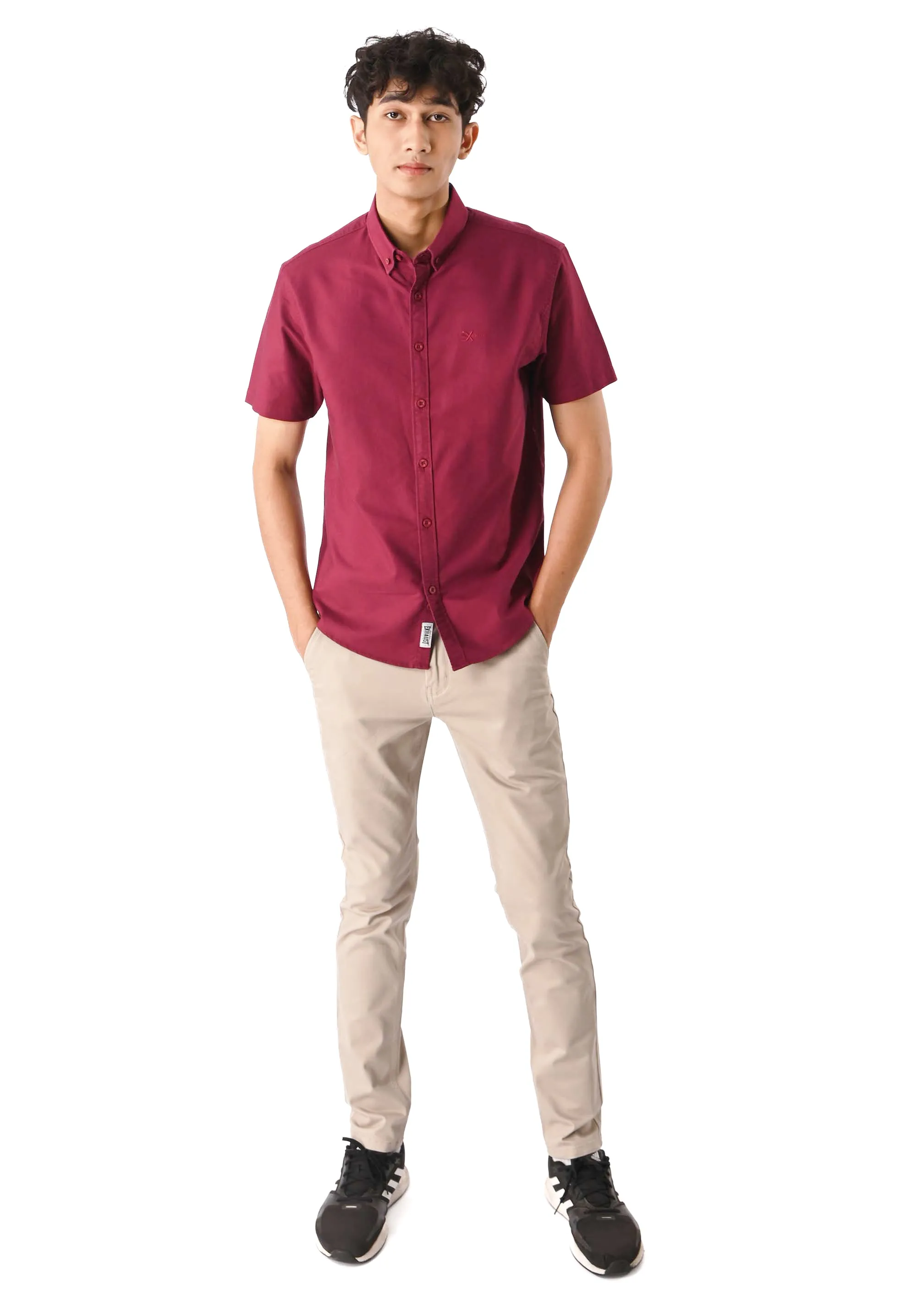 EXHAUST 100% Cotton Short Sleeve Shirt [Slim Fit] (SET B) 1314