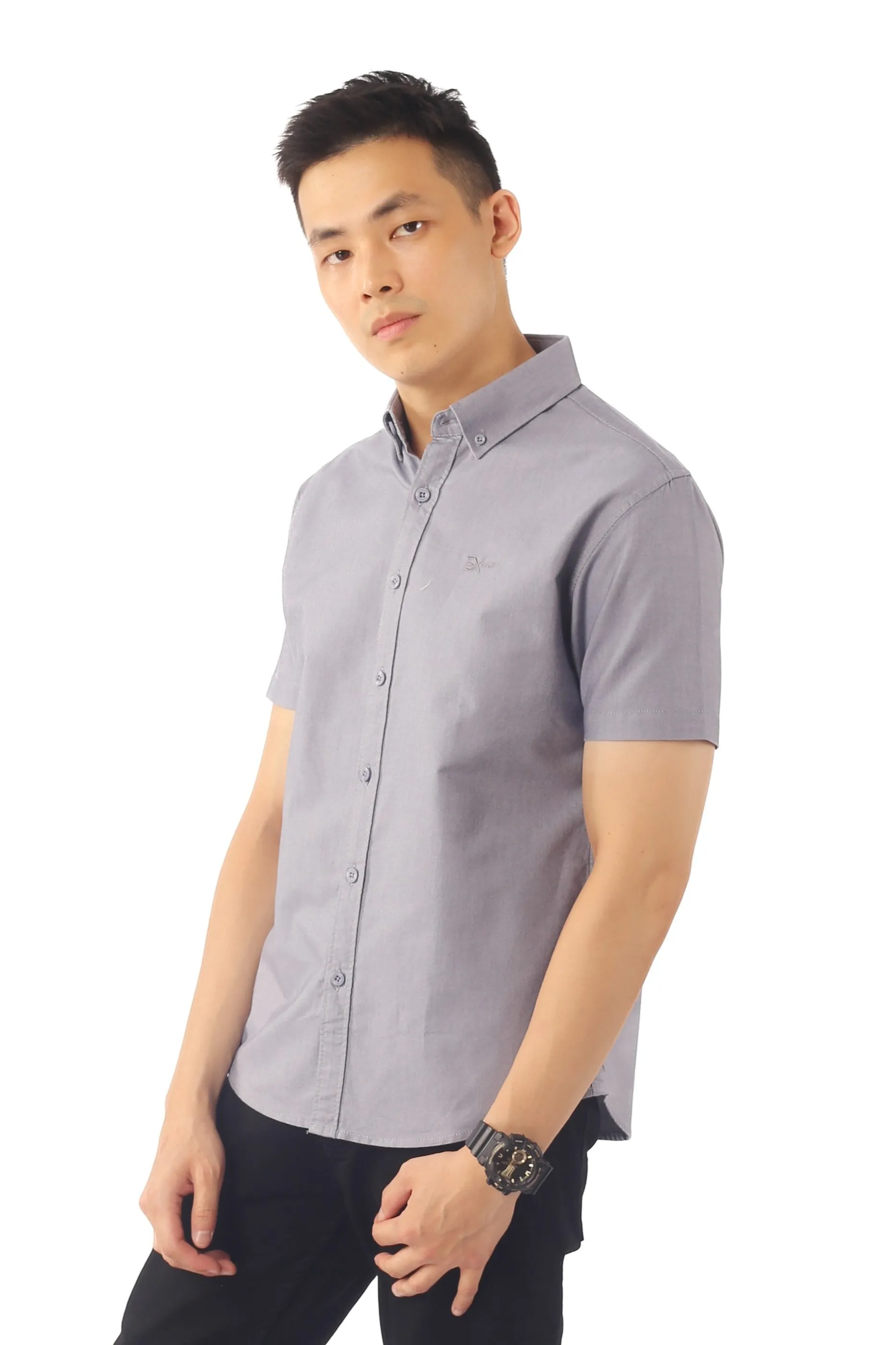 EXHAUST 100% Cotton Short Sleeve Shirt [Slim Fit] (SET B) 1314