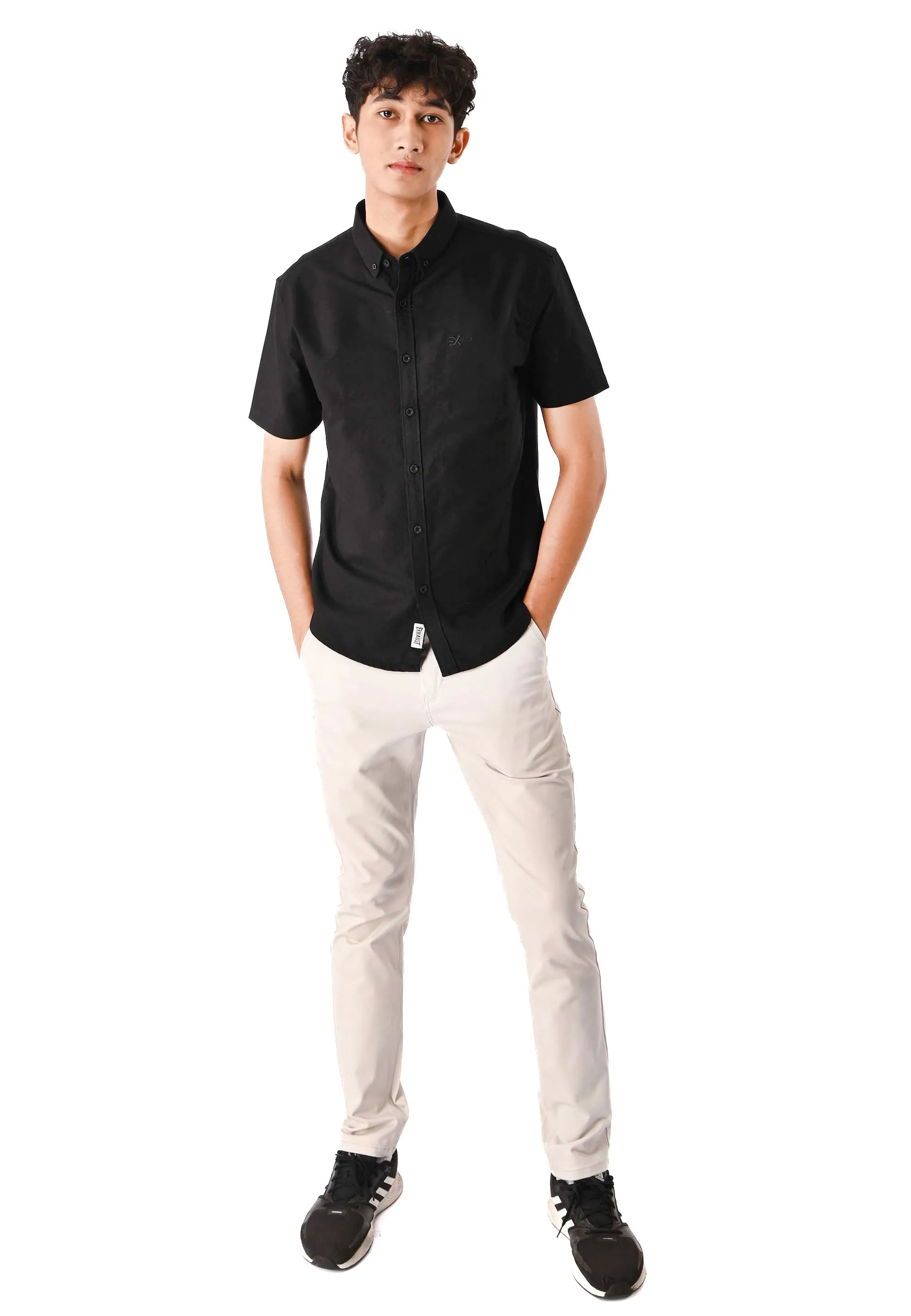 EXHAUST 100% Cotton Short Sleeve Shirt [Slim Fit] (SET B) 1314