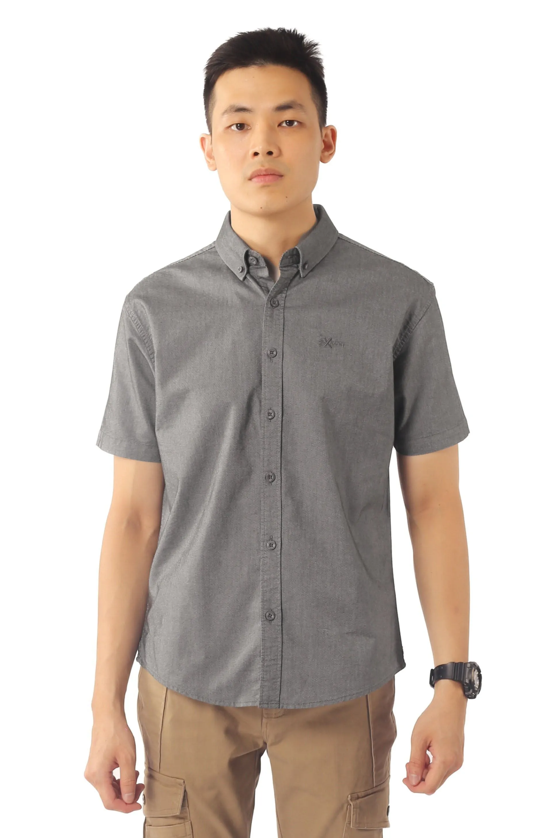 EXHAUST 100% Cotton Short Sleeve Shirt [Slim Fit] (SET B) 1314