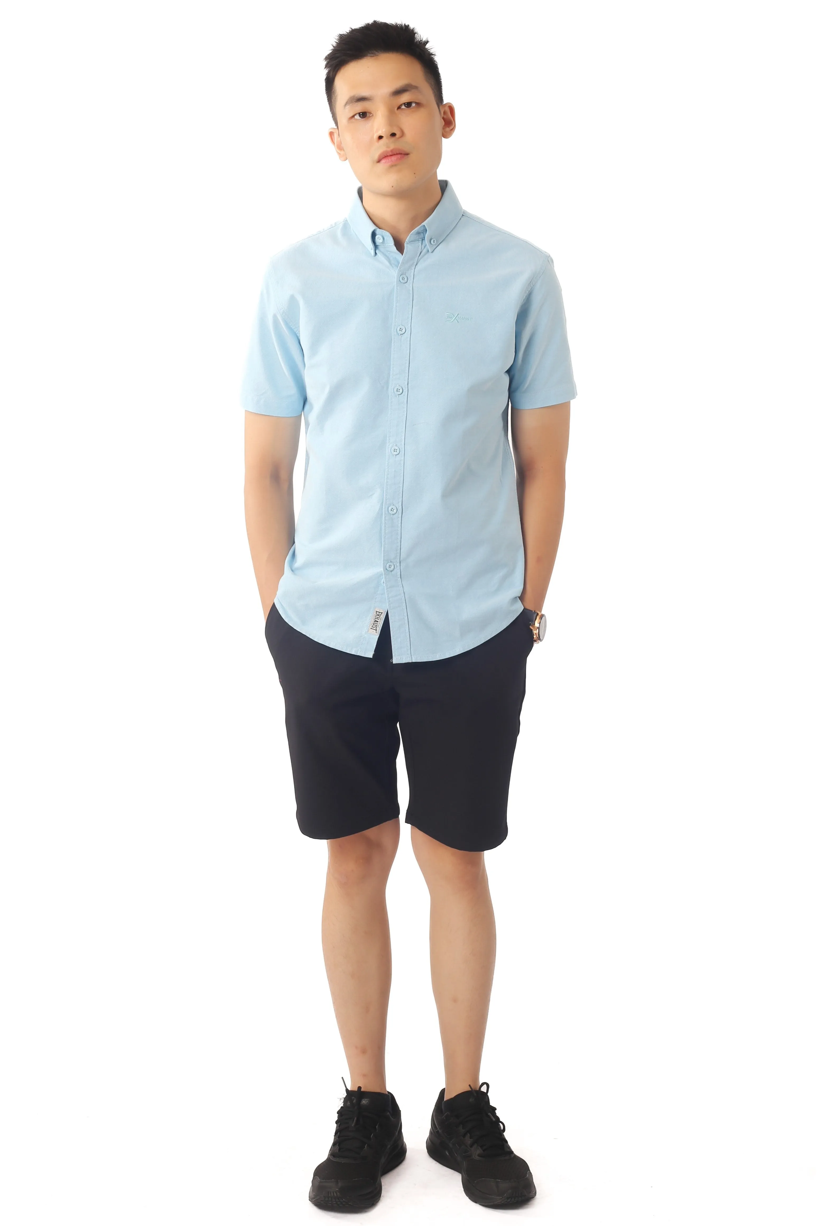 EXHAUST 100% Cotton Short Sleeve Shirt [Slim Fit] (SET B) 1314