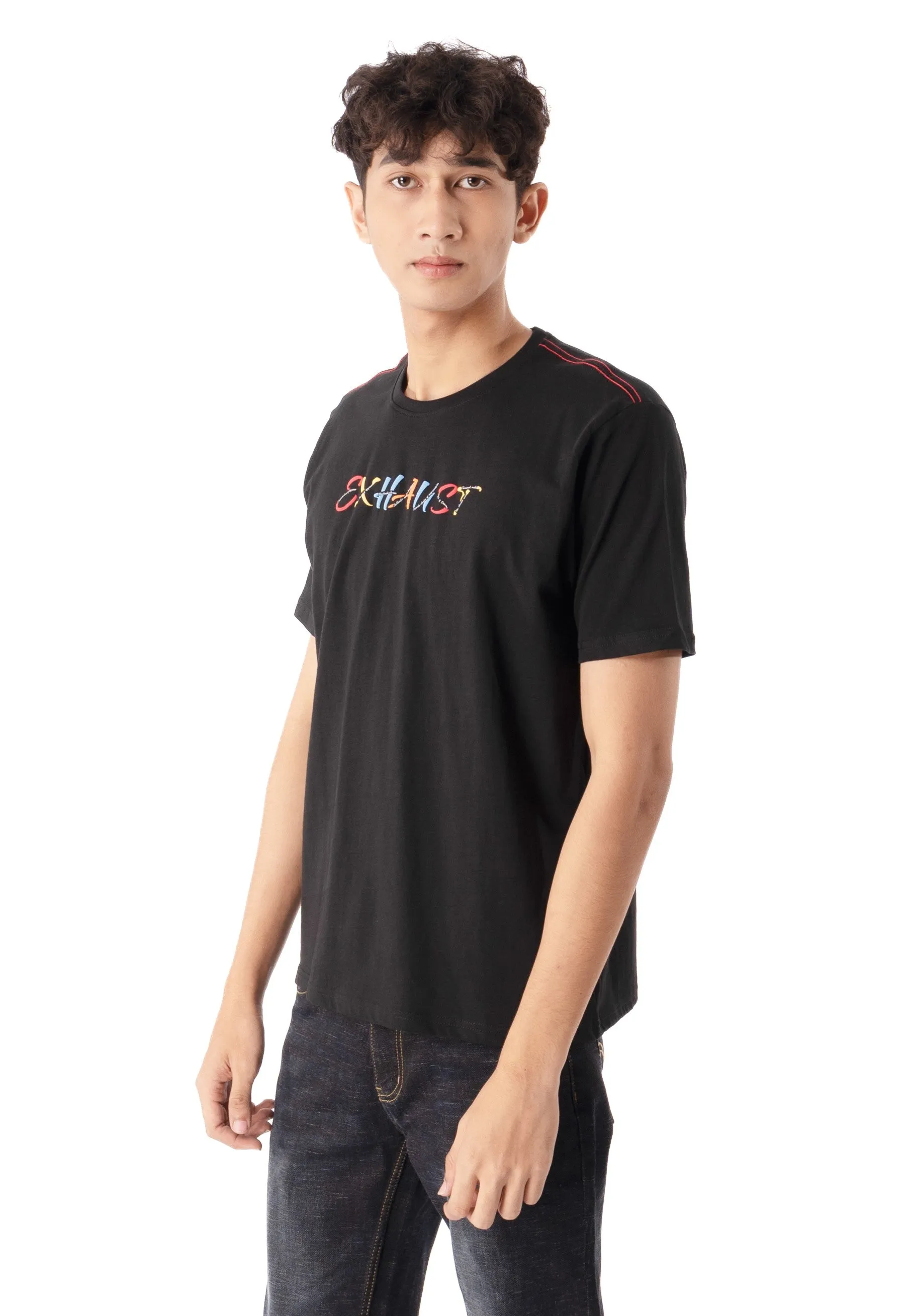 EXHAUST ROUND NECK T SHIRT [FREE CUT] 1619