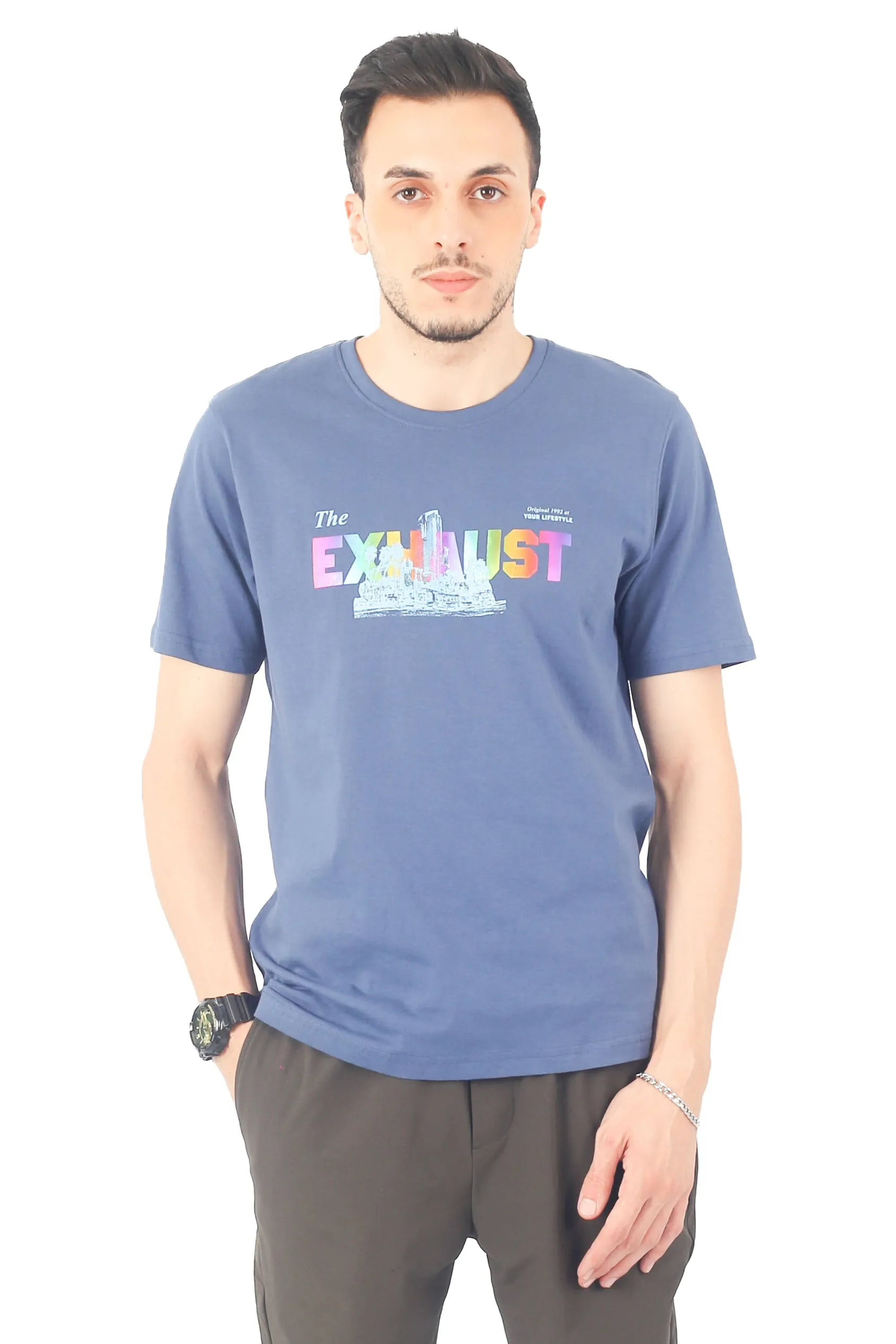 EXHAUST ROUND NECK T SHIRT [FREE CUT] 1647