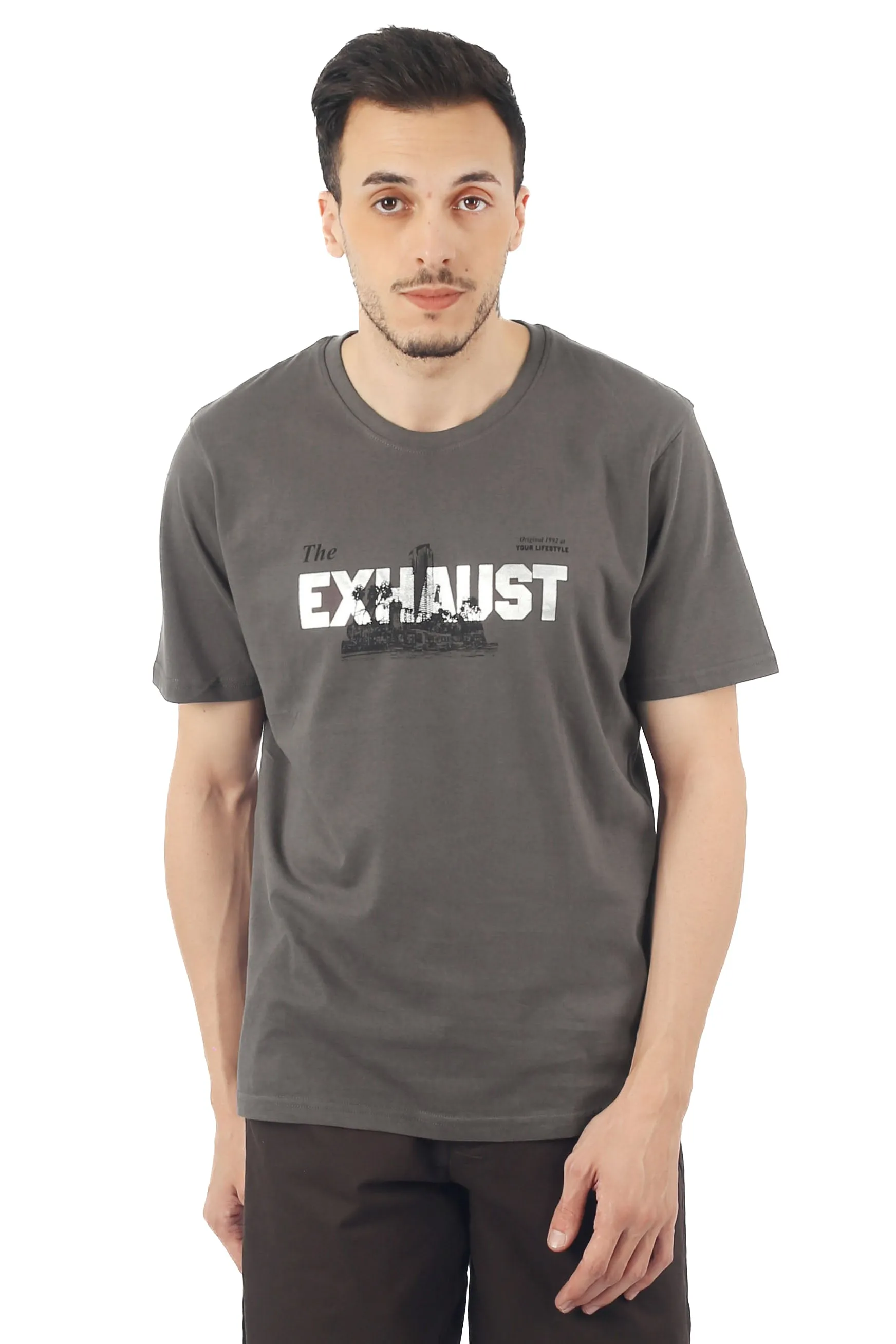 EXHAUST ROUND NECK T SHIRT [FREE CUT] 1647