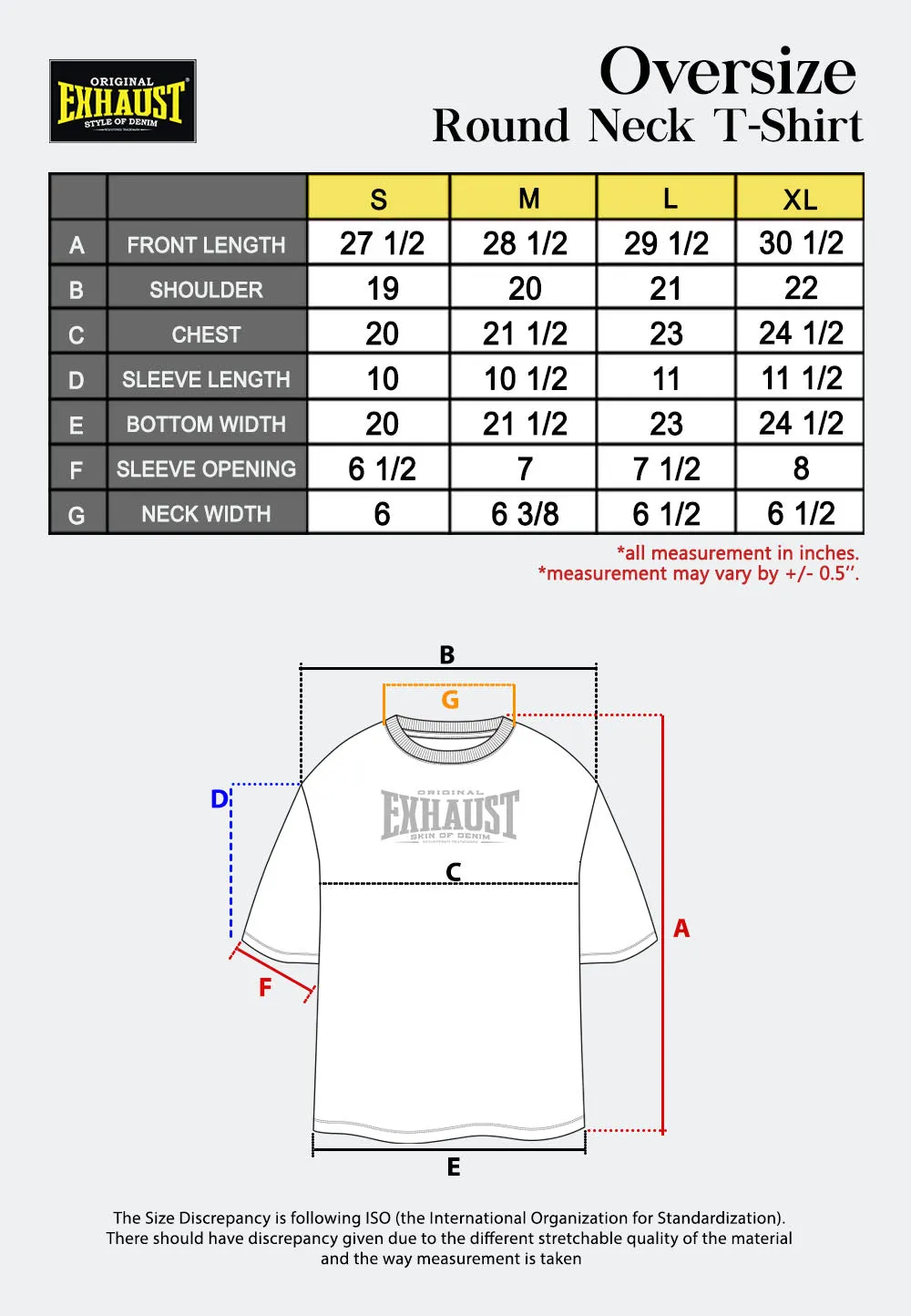 EXHAUST ROUND NECK T SHIRT [OVERSIZE] 1657