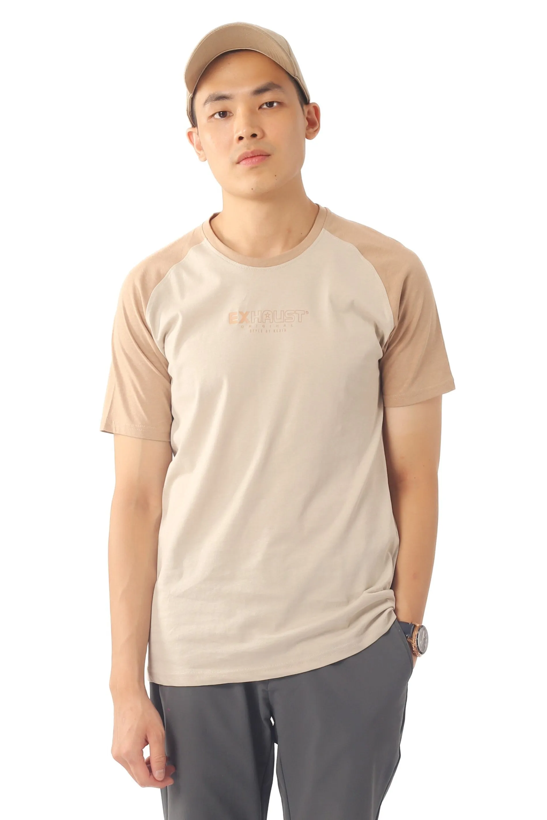 EXHAUST SHORT SLEEVE ROUND NECK T-SHIRT [FREE CUT] 1686