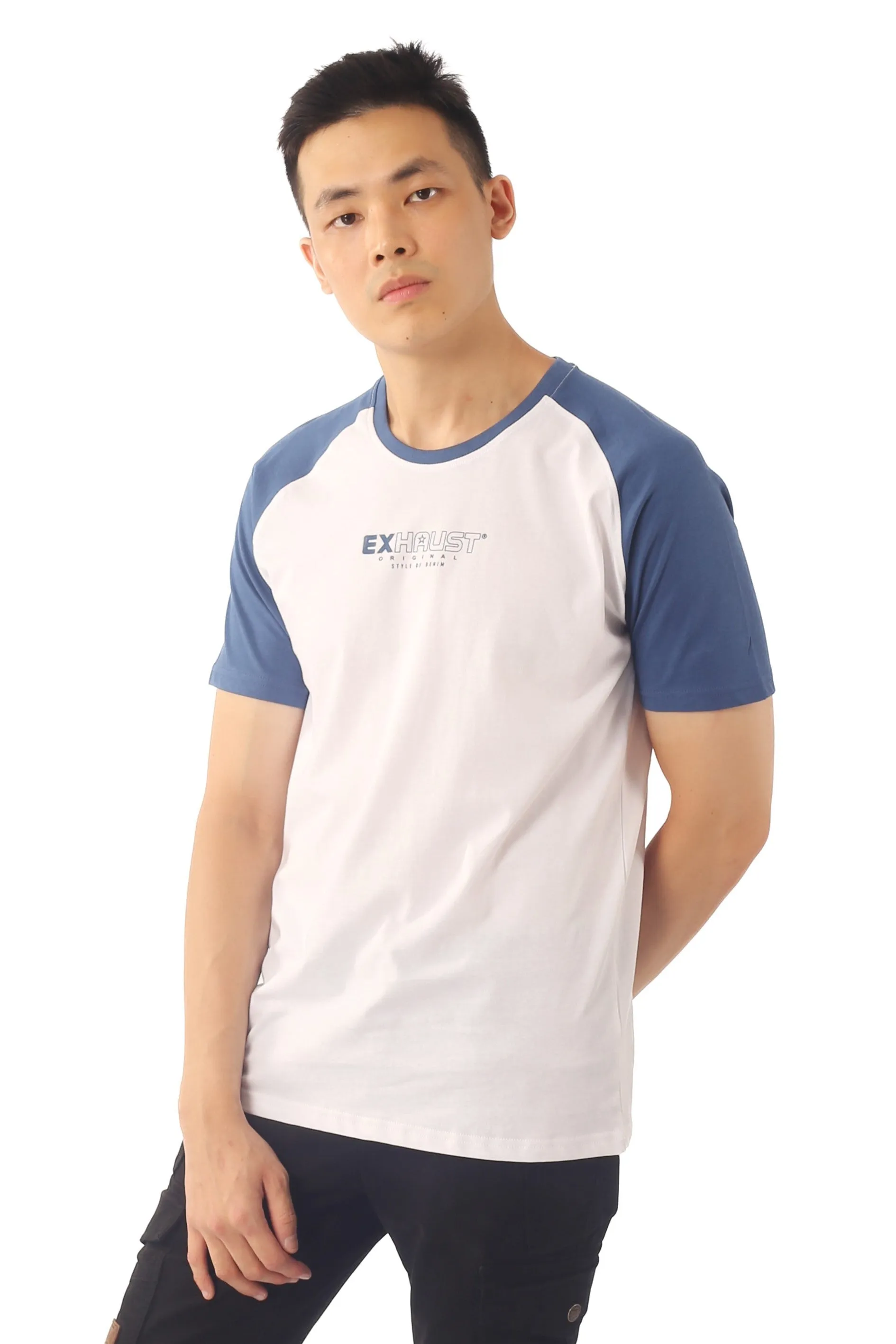 EXHAUST SHORT SLEEVE ROUND NECK T-SHIRT [FREE CUT] 1686