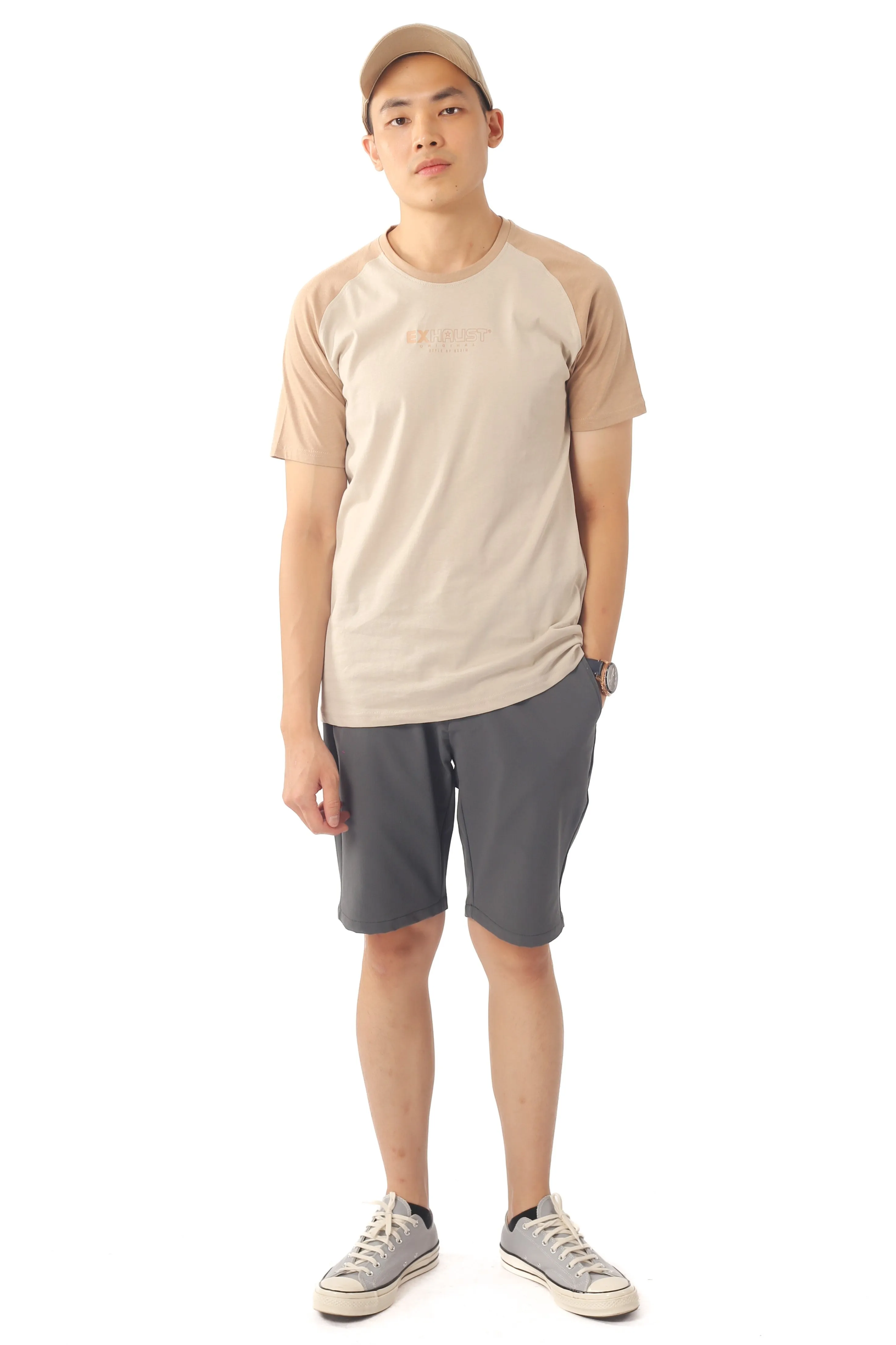 EXHAUST SHORT SLEEVE ROUND NECK T-SHIRT [FREE CUT] 1686