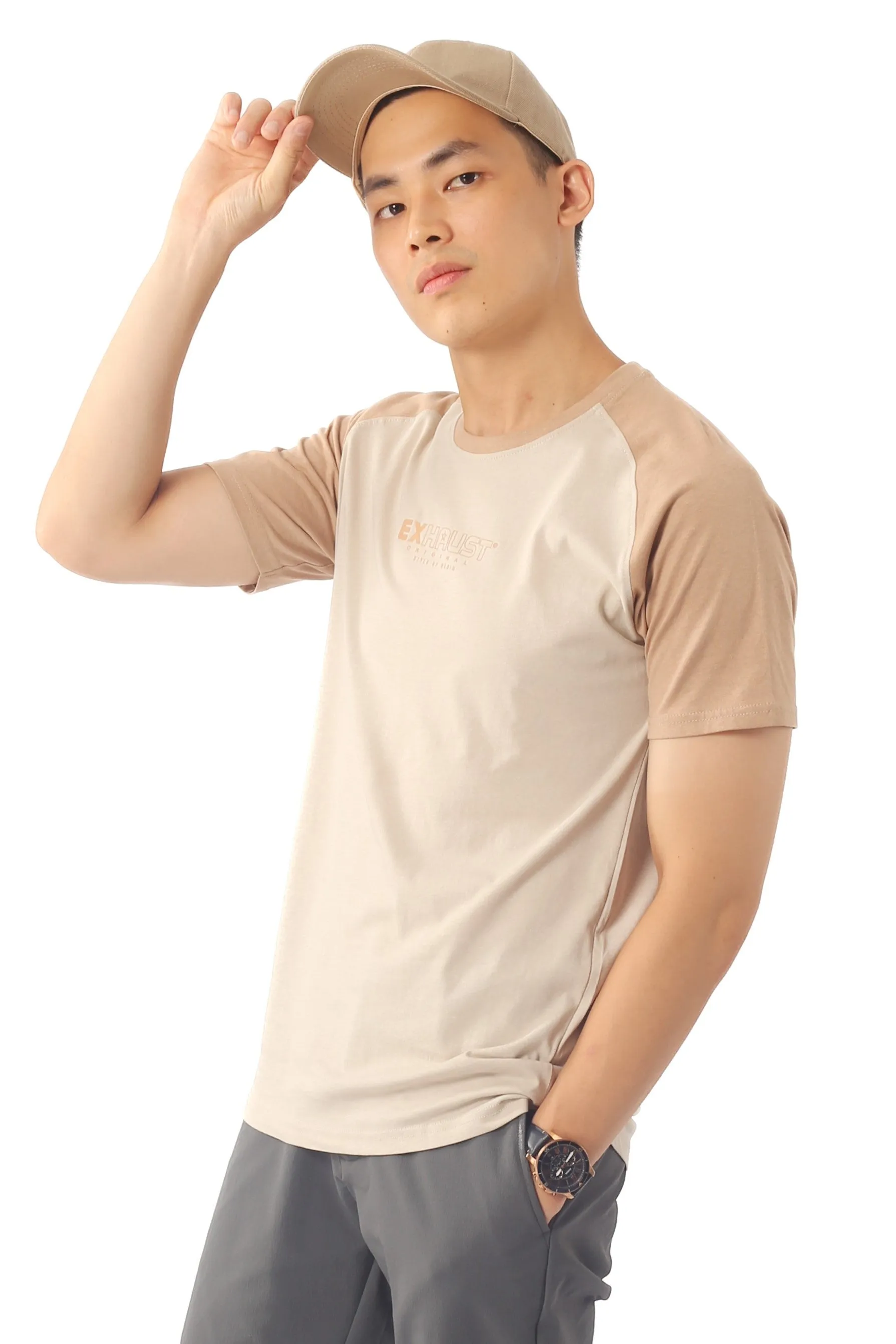 EXHAUST SHORT SLEEVE ROUND NECK T-SHIRT [FREE CUT] 1686