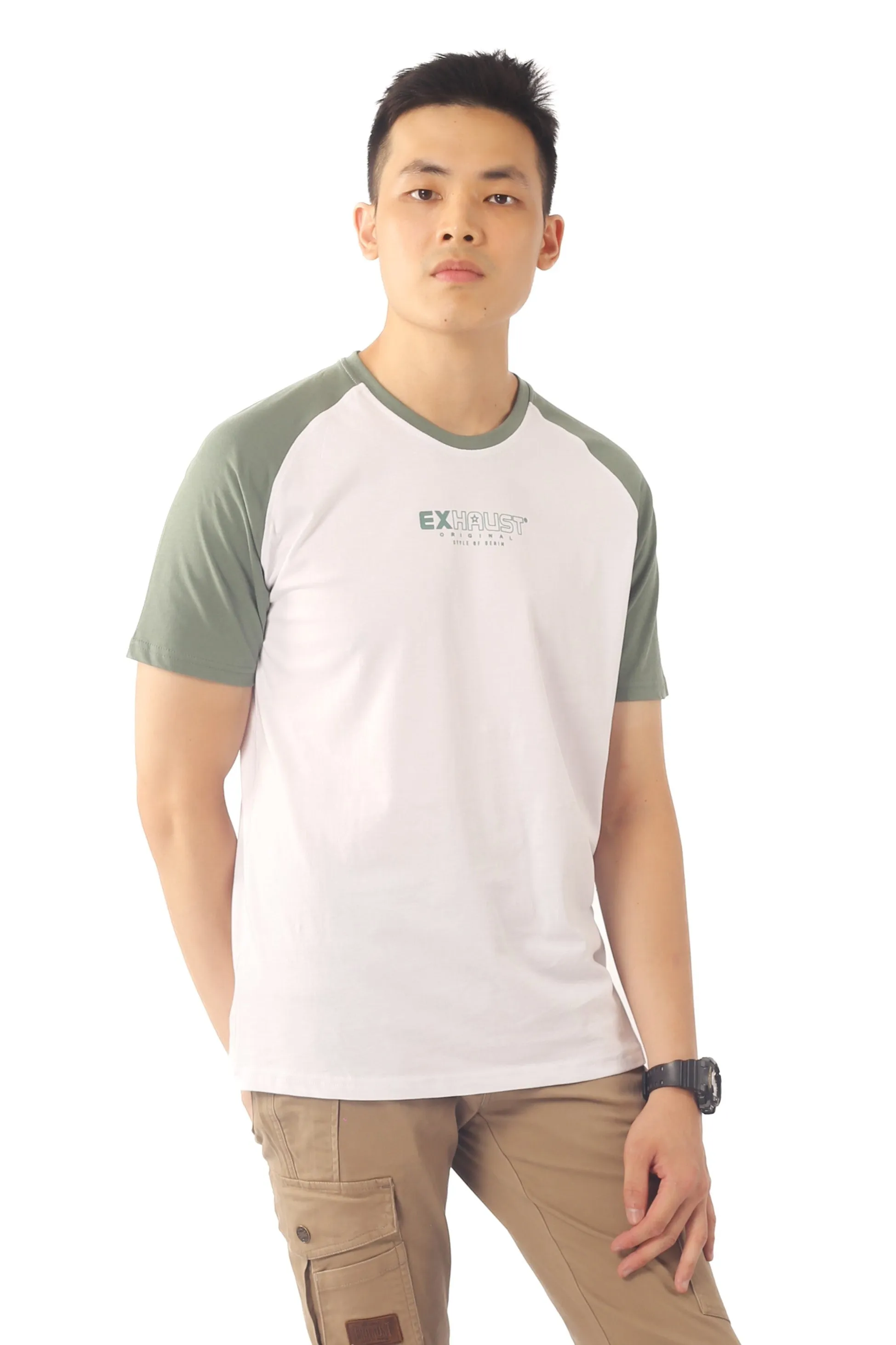 EXHAUST SHORT SLEEVE ROUND NECK T-SHIRT [FREE CUT] 1686